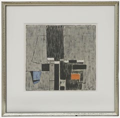 Geer Velde Van - Litografía enmarcada de mediados del siglo XX, «Composición» (h. 1950)