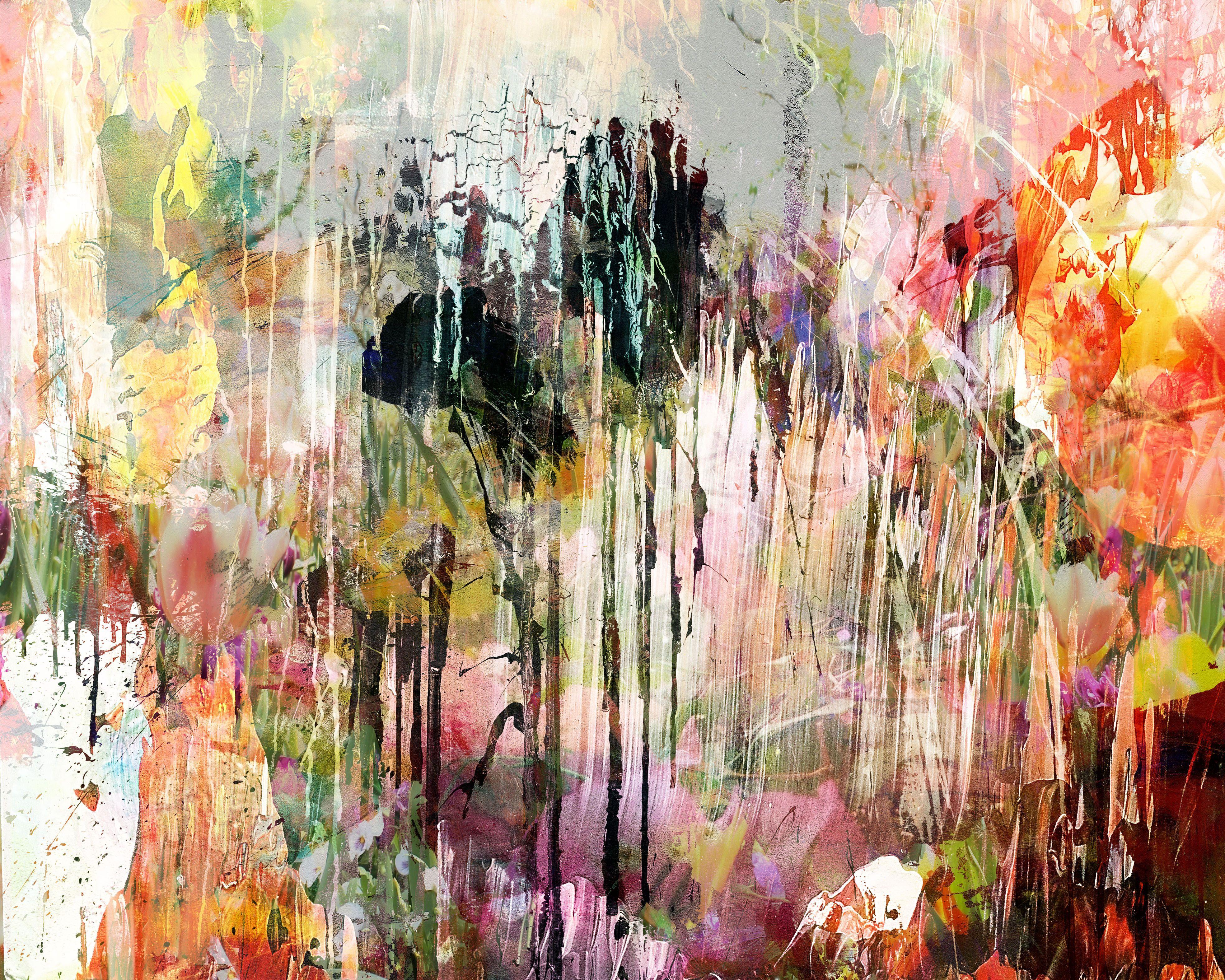 Una nuova opera di archeologia 232, tecnica mista su vetro - Mixed Media Art di Geert Lemmers