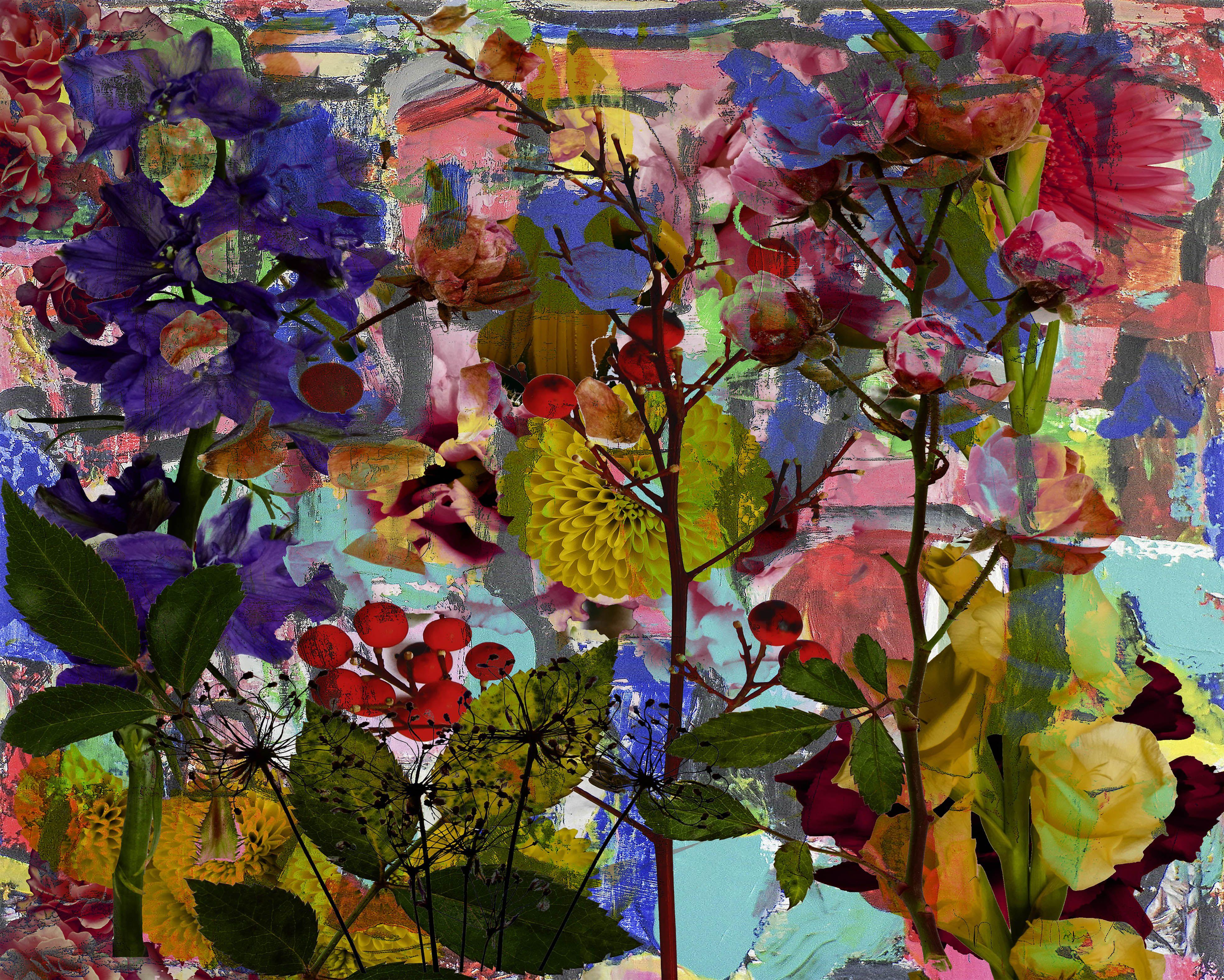 Art and nature as consolation, Mixed Media on Glass