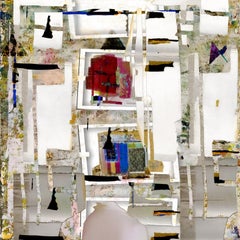 Enjoying summer shapes I, Mixed Media on Glass