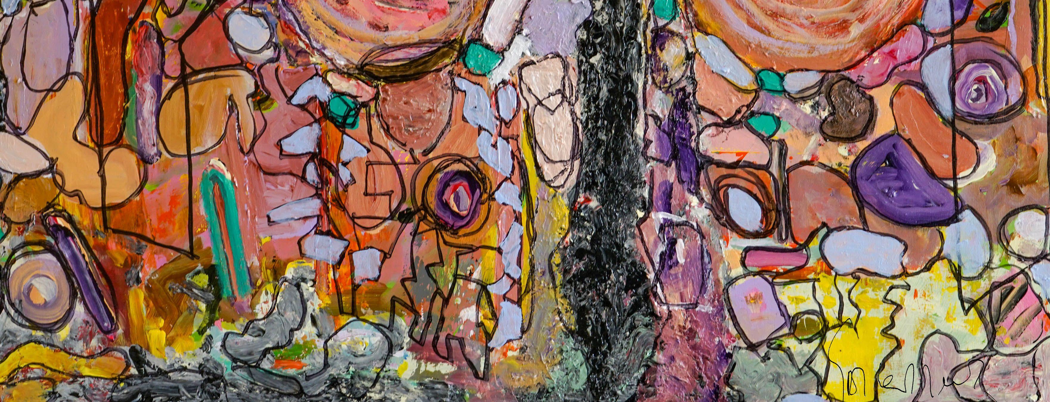 Un mondo sconosciuto, Pittura, Acrilico su pannello di Wood in vendita 1