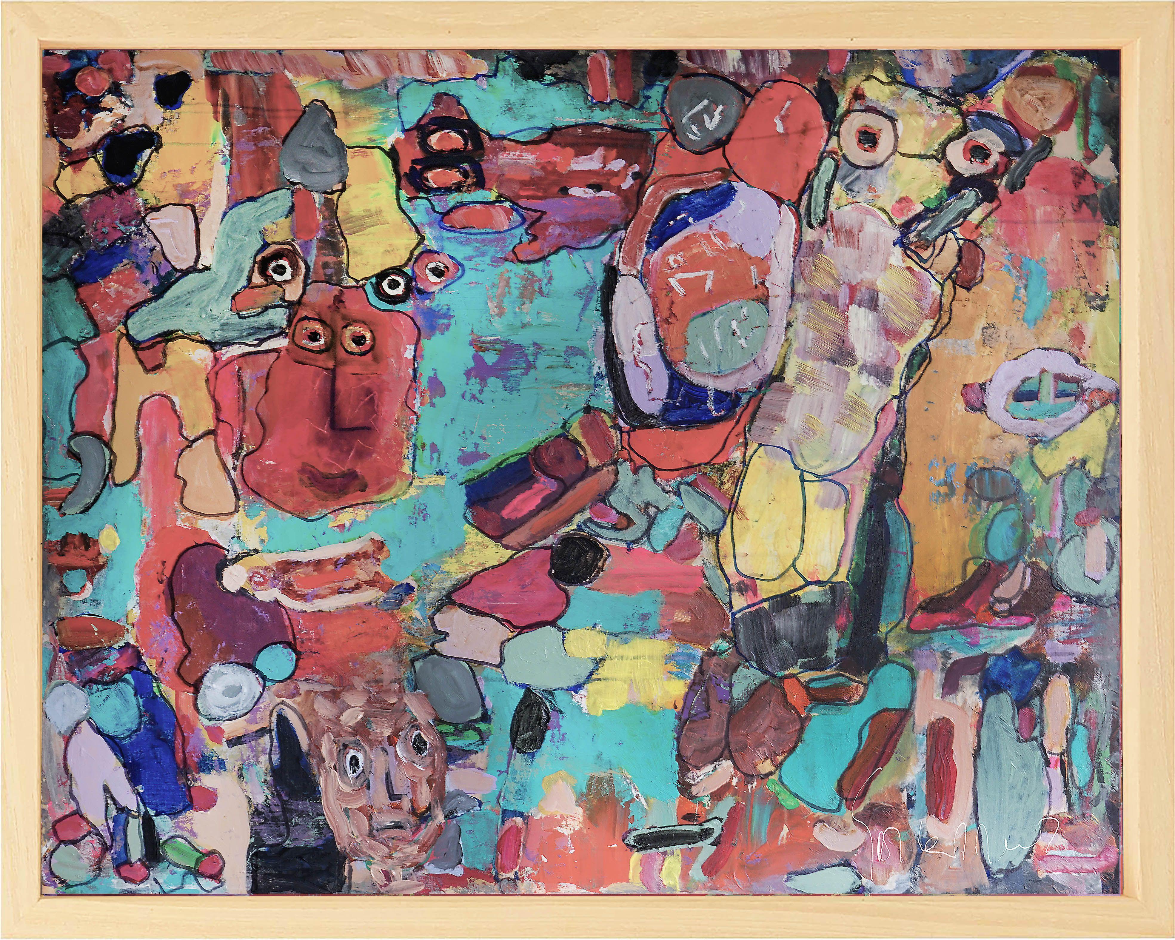Il Decamerone, Pintura, Acrílico sobre panel de madera - Painting de Geert Lemmers