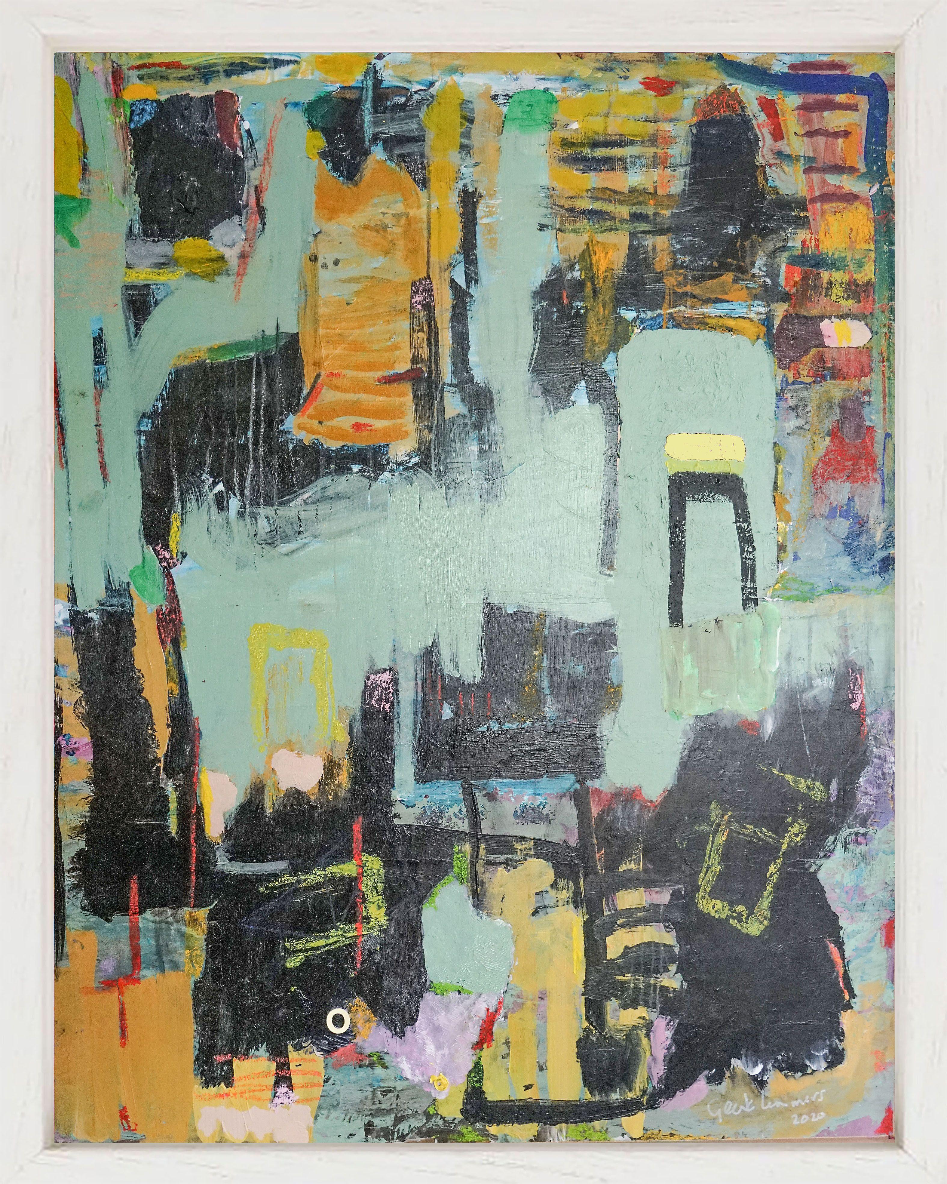 Eredità del passato opus 34, Pittura, Acrilico su pannello di Wood - Painting di Geert Lemmers