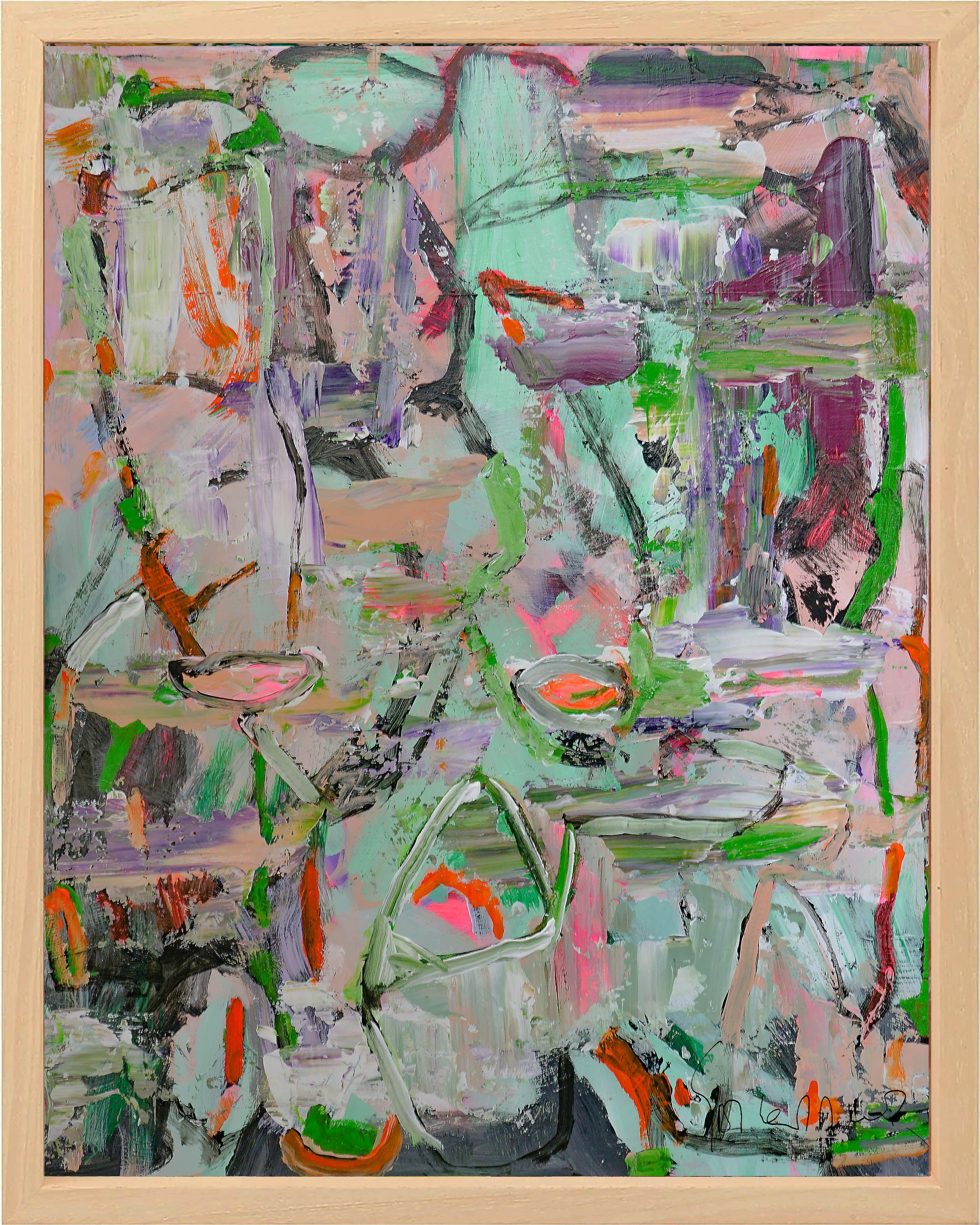 Plateau der Menschheit 78, Pintura, Acrílico sobre panel de madera - Painting de Geert Lemmers