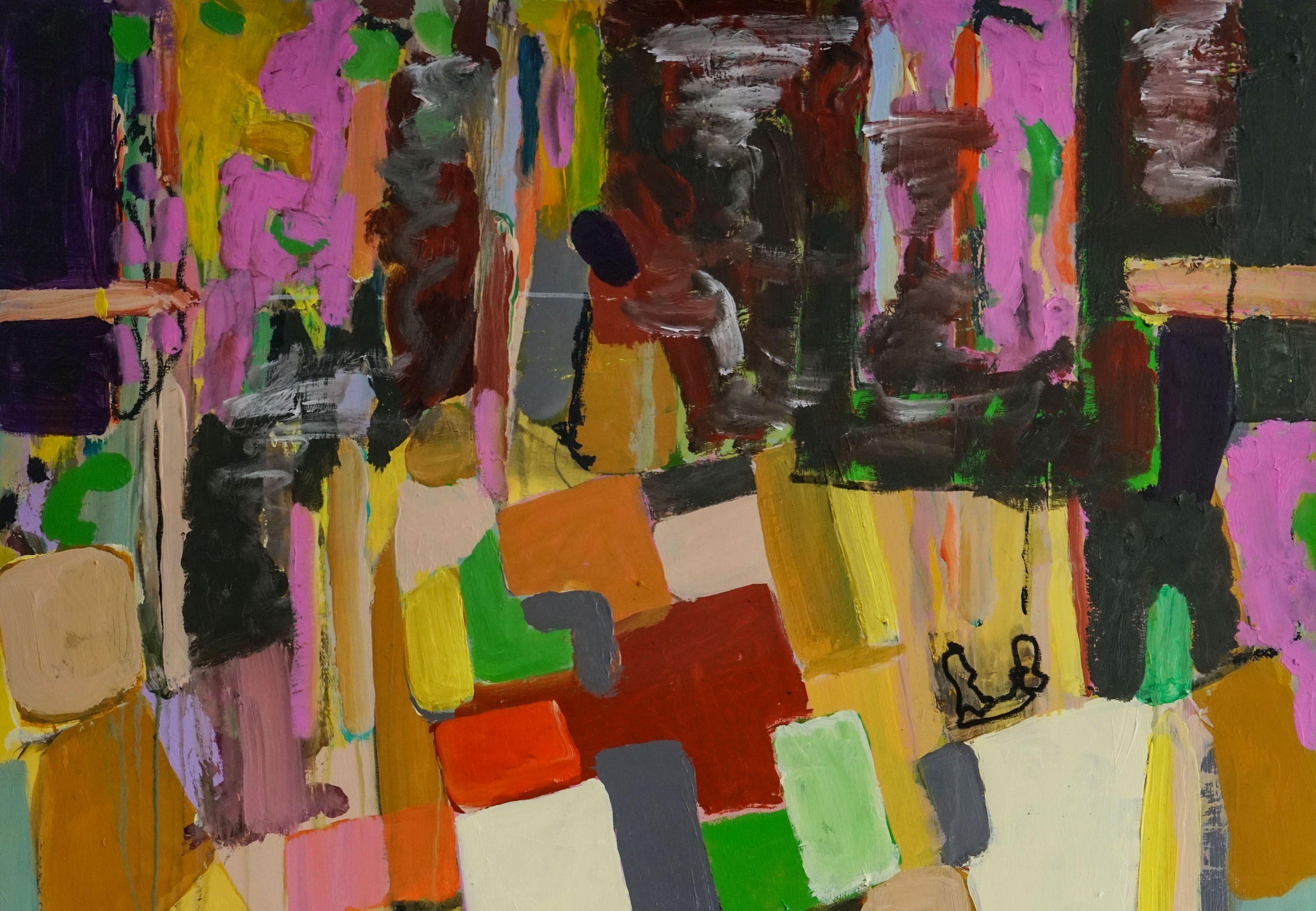 Acryl- und Ölfarbe und Gouache auf vorbearbeiteter Holzplatte in Holzrahmen  Ich habe einen Namen für meine neuen Bilder: Abstrakte symbolische und mystische Kunst.    Geert ist  MEISTER DER VISUELLEN KUNST  der Accademia Italia In Arte Nel Mondo