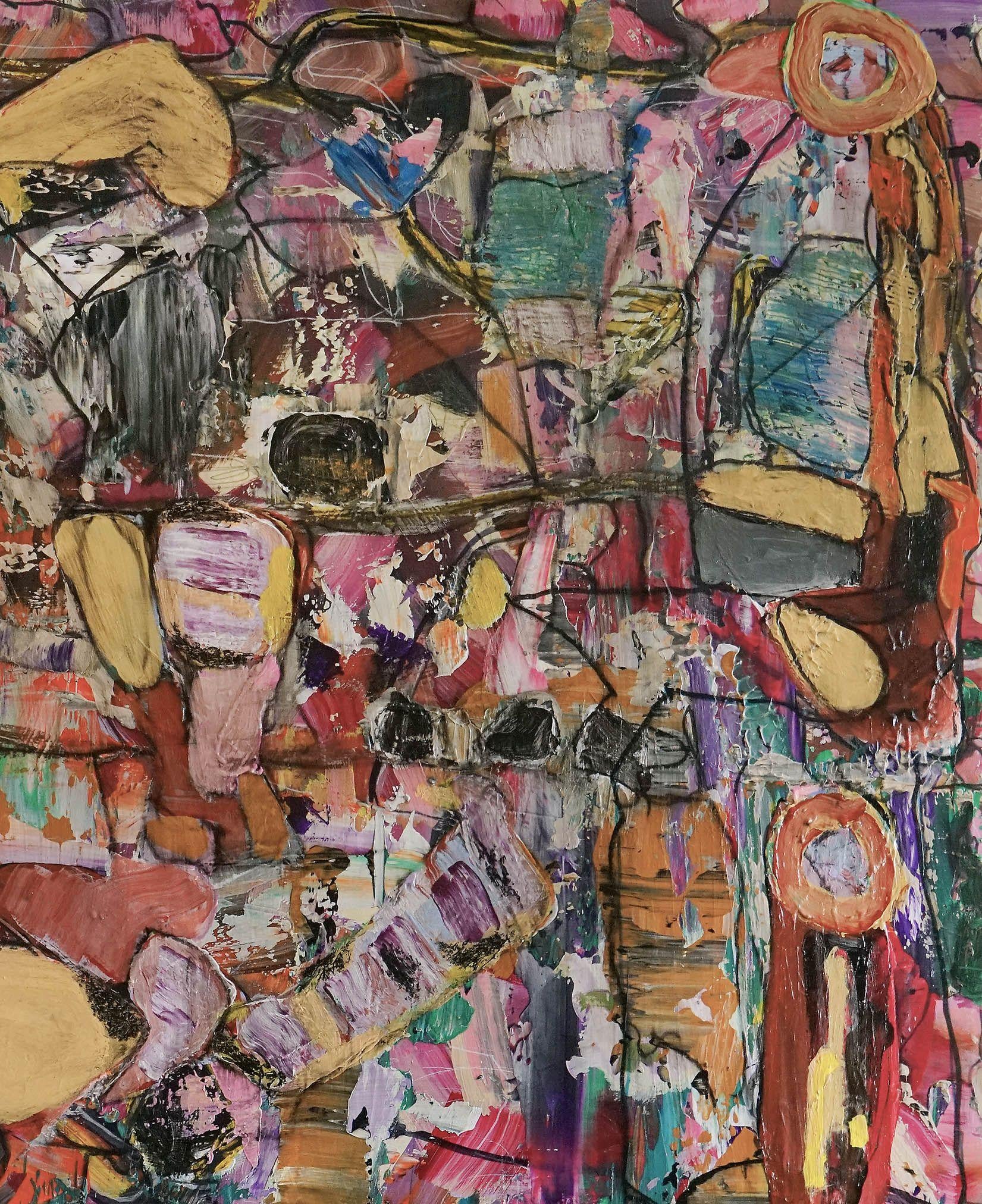 Plateau der Menschheit opus 73 NEW, Painting, Acrylic on Wood Panel For Sale 2