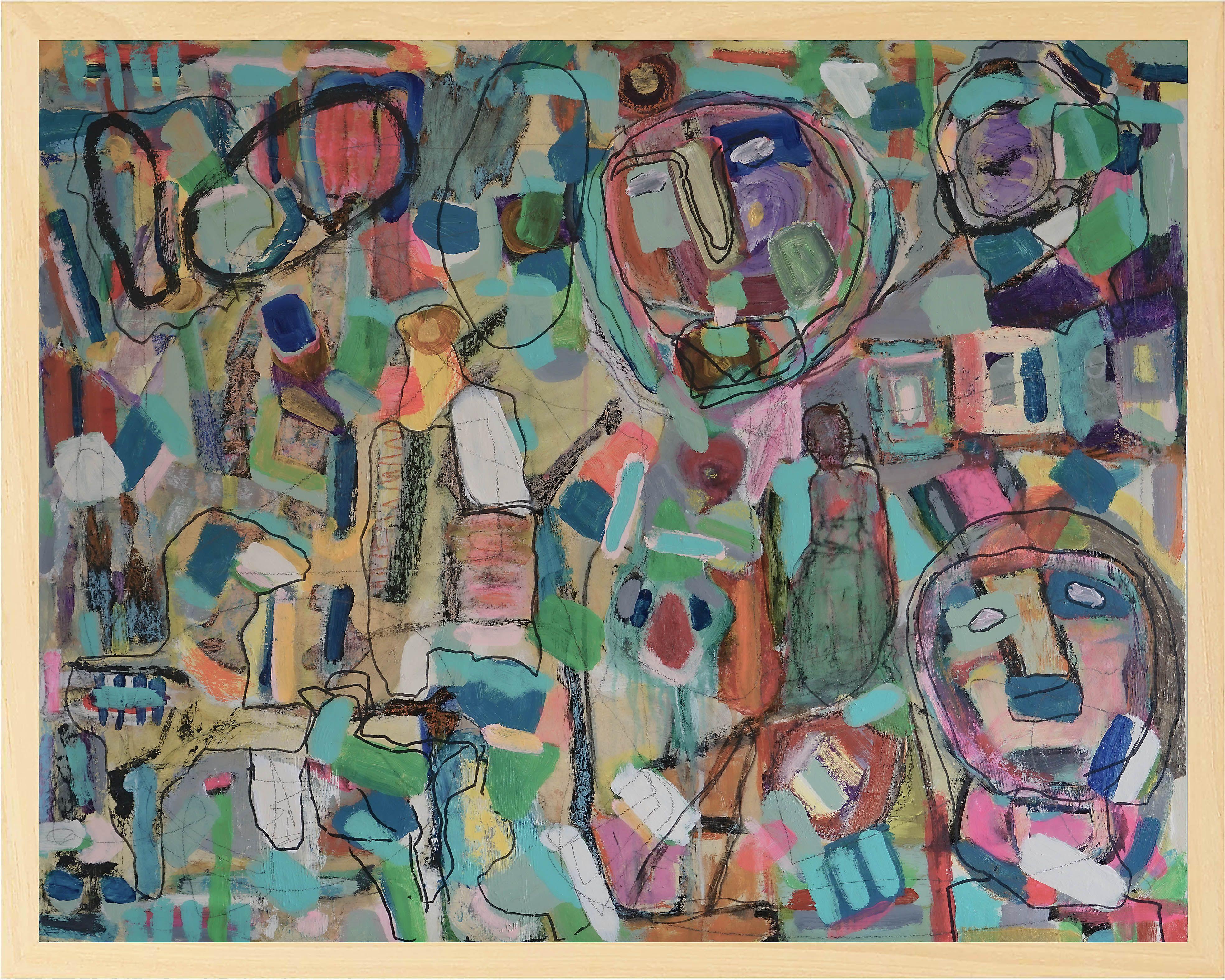 Patio de juegos  Tierra I. NUEVO, Pintura, Acrílico sobre panel de madera - Painting de Geert Lemmers