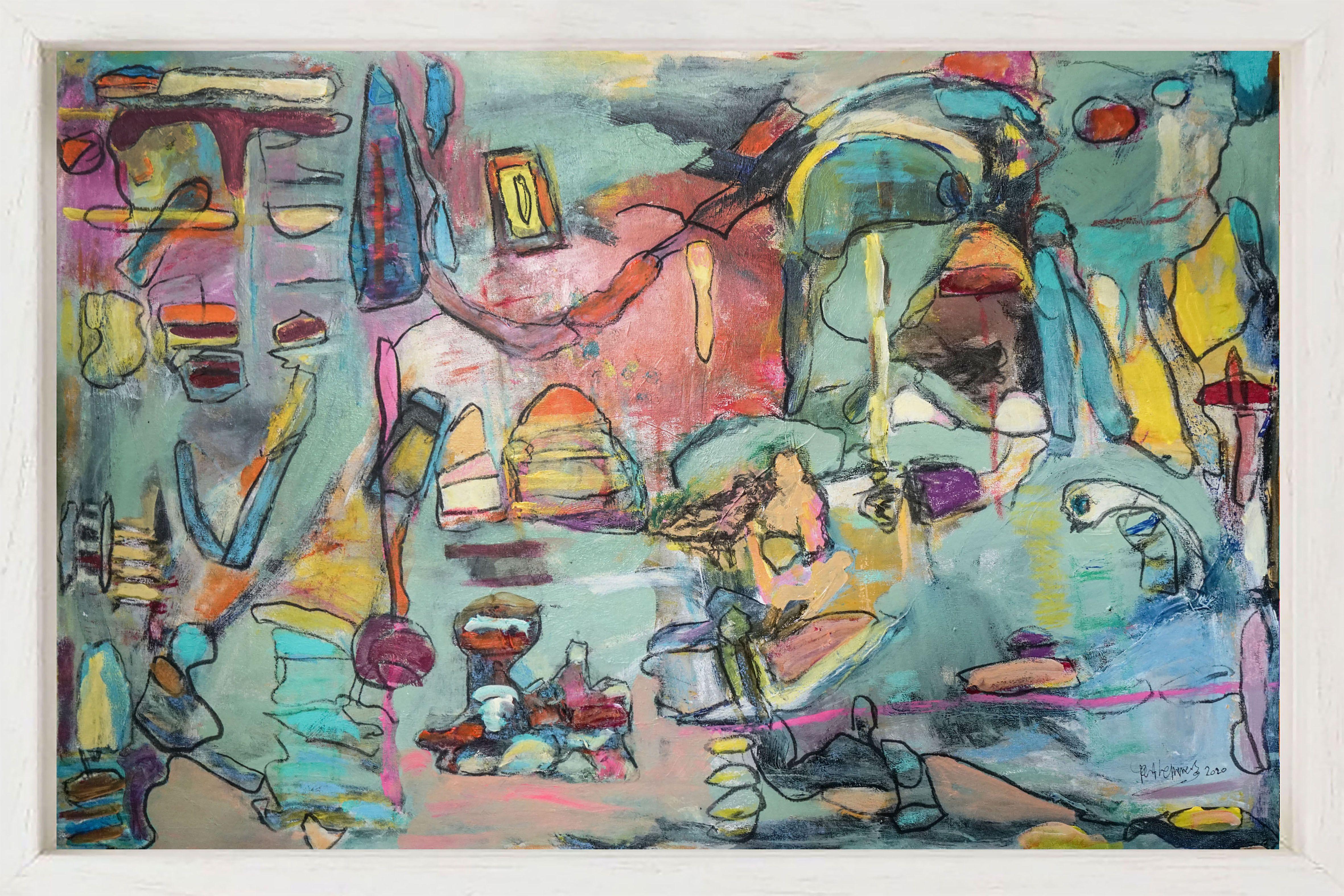 Il prezzo della libertà opus I, Pittura, Acrilico su tela - Painting di Geert Lemmers