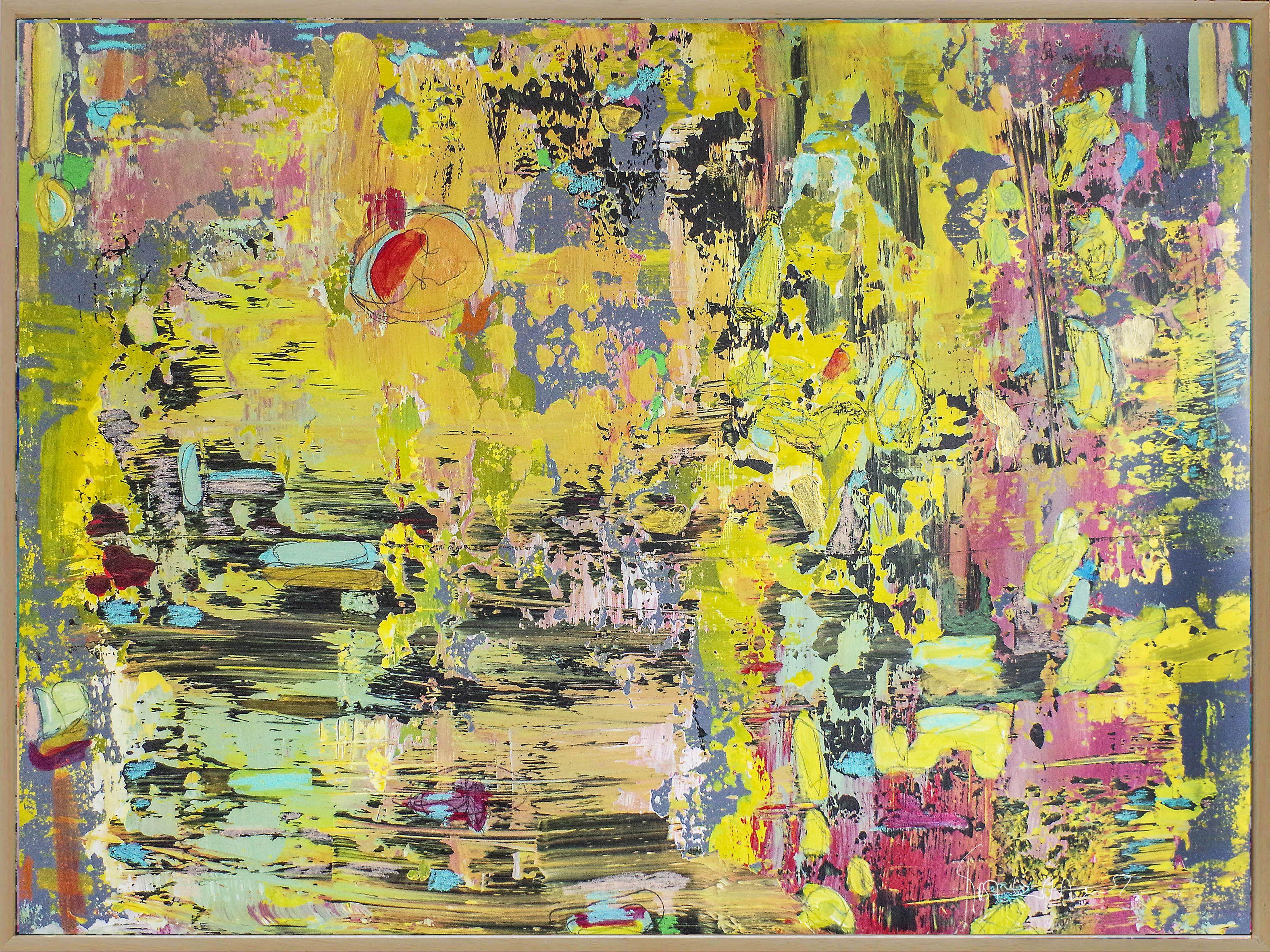 Geert Lemmers Abstract Painting - The wold as a context to the art, Painting, Acrylic on Wood Panel
