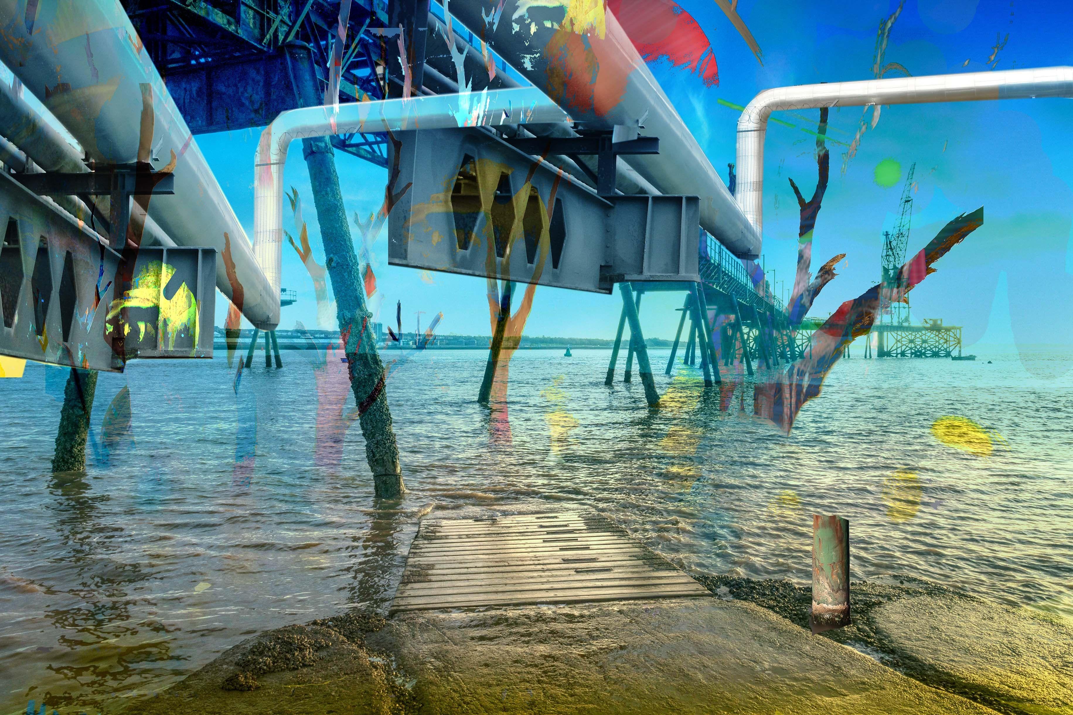 Color Photograph Geert Lemmers - Plant Industrial at Sea I ( Plante industrielle en mer), photographie, type C