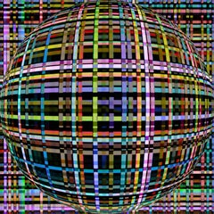 Abstrakte, lineare Linienarbeit 3841, Digital auf Glas