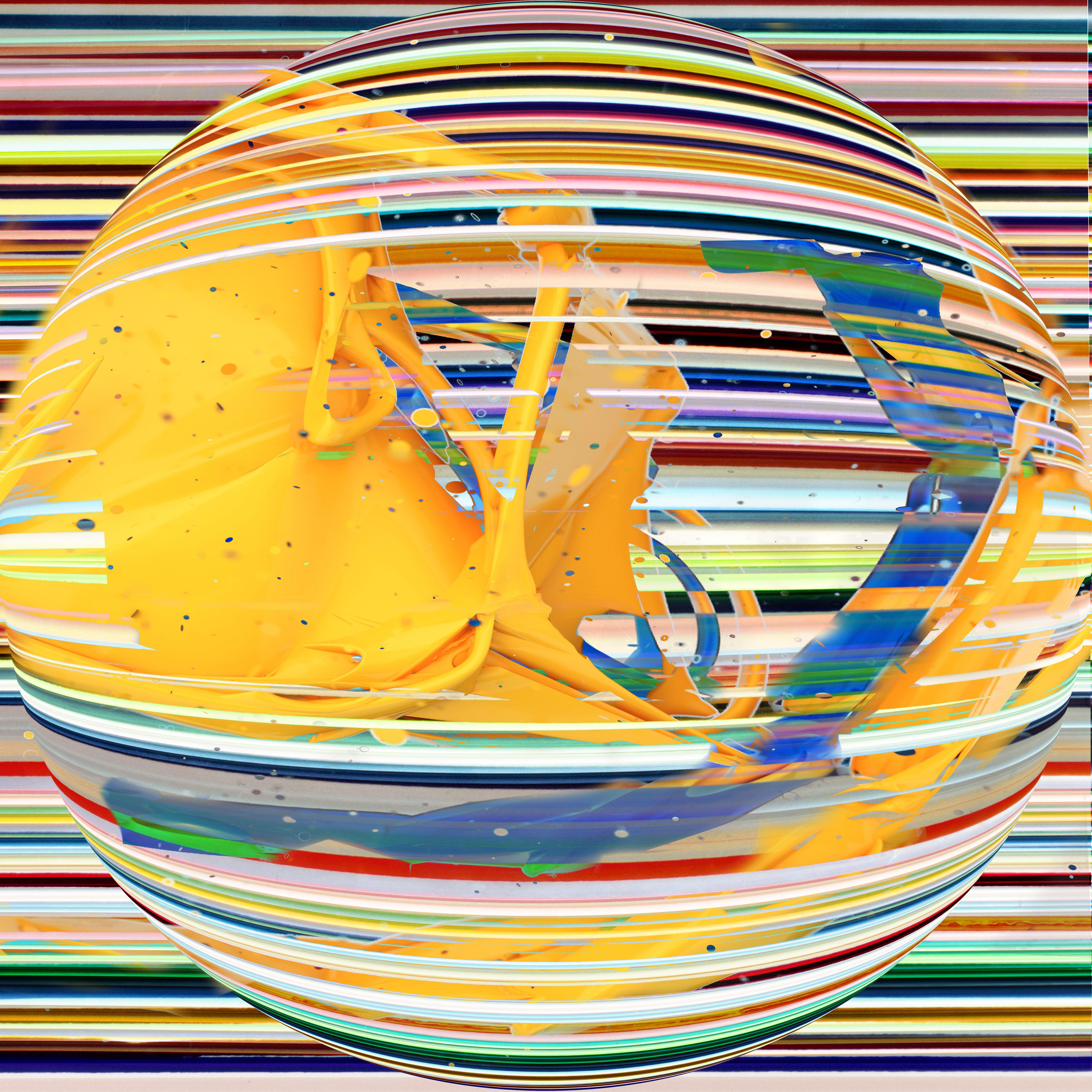 Abstract Liniair opus 653, Digital on Glass - Print by Geert Lemmers