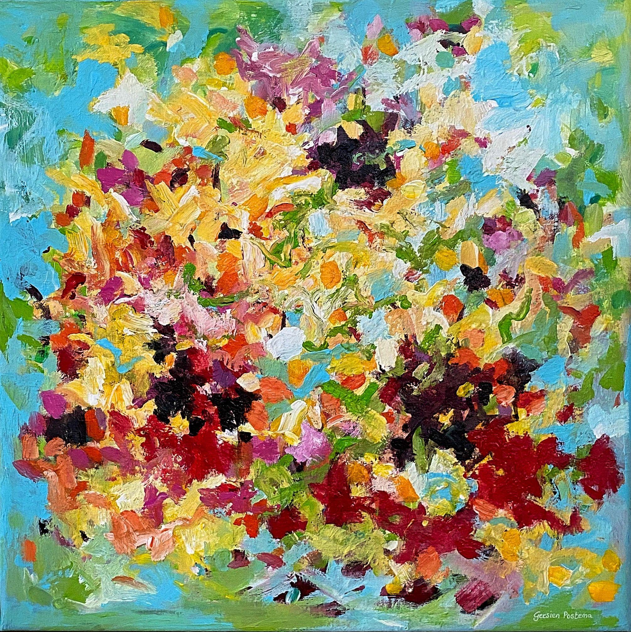Un giorno felice, Pittura, Acrilico su tela - Painting di Geesien Postema