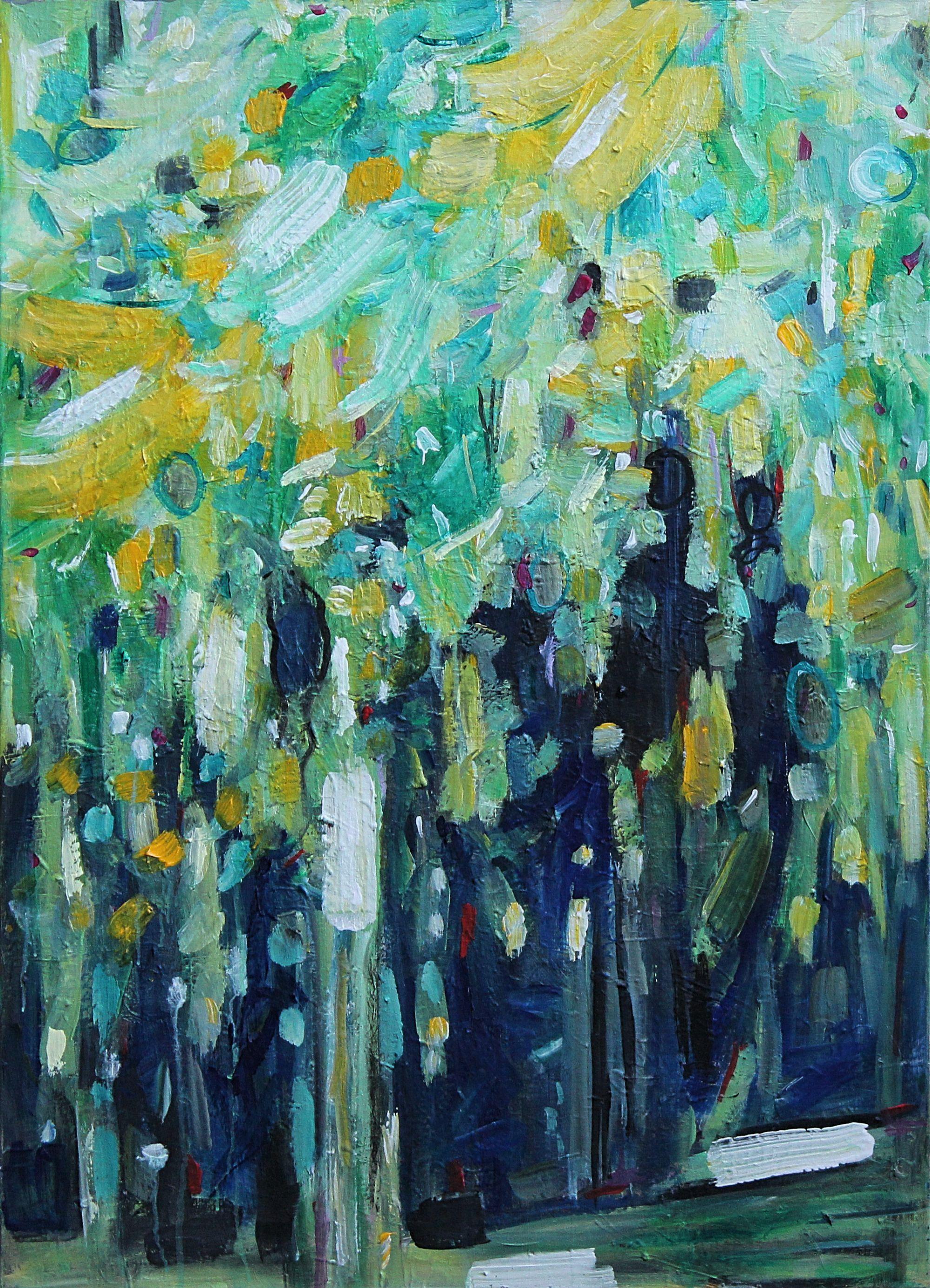 Come il vento soffia, Pittura, Acrilico su tela - Painting di Geesien Postema