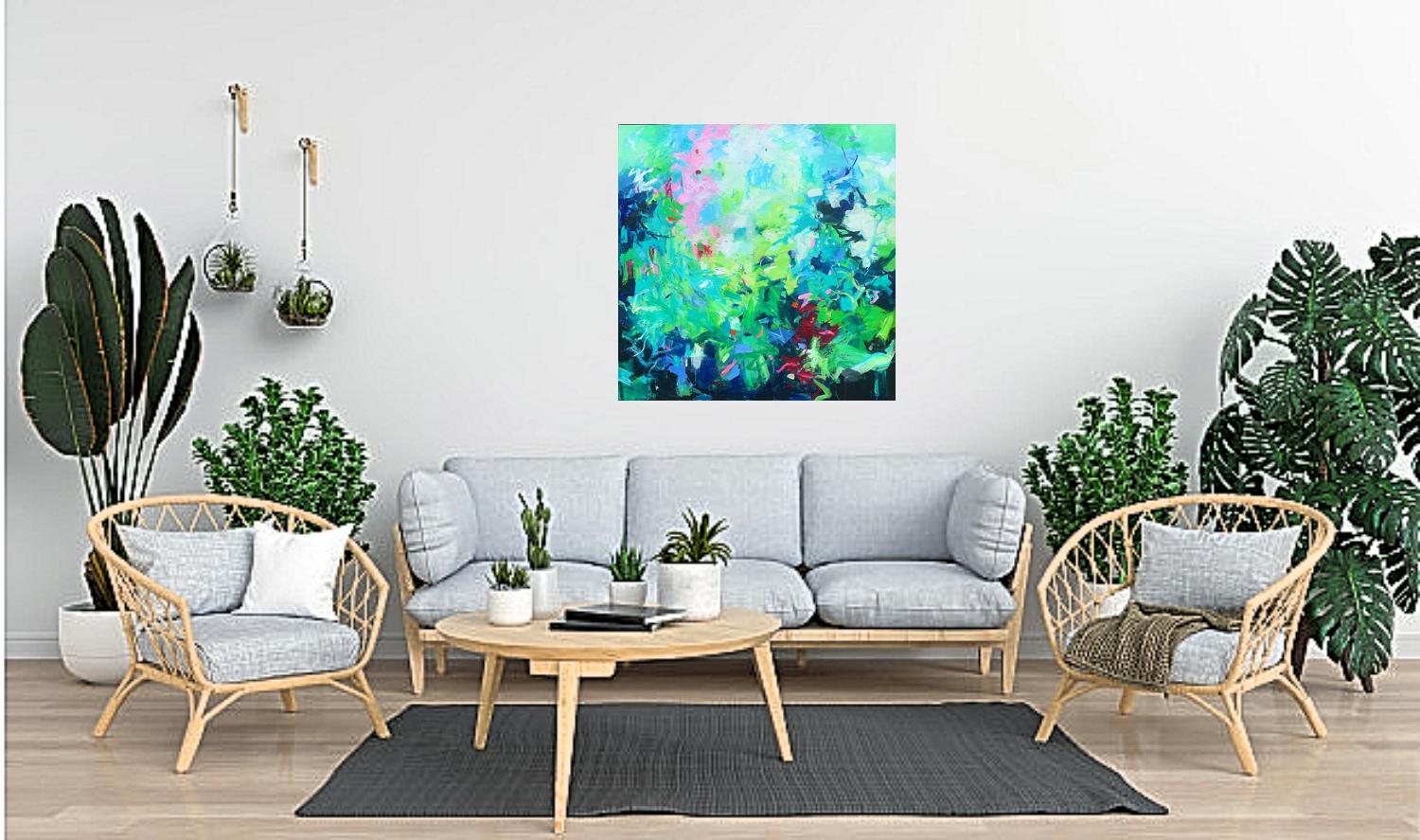 A orillas del lago, Pintura, Acrílico sobre lienzo - Painting de Geesien Postema
