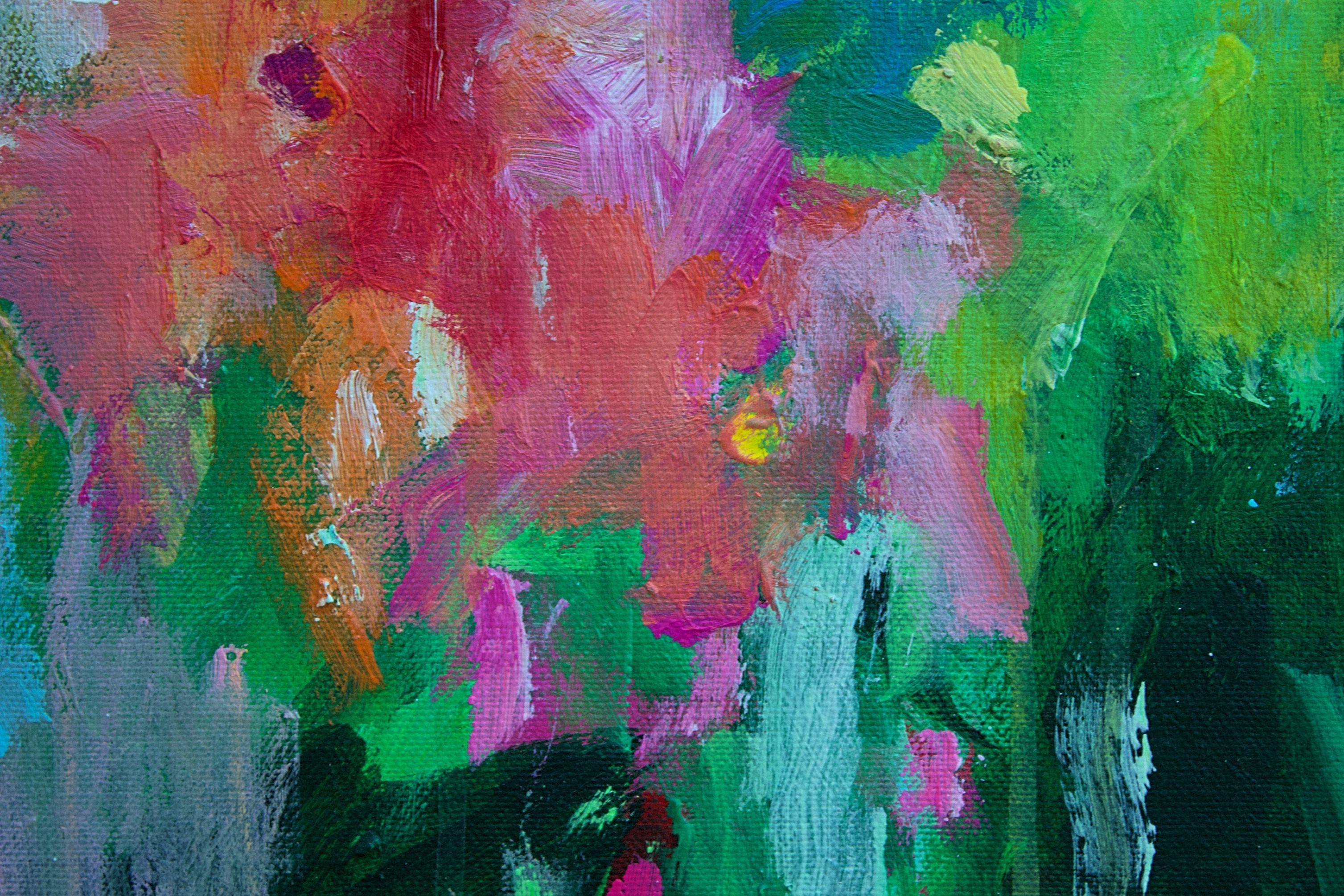 Good days in summer, peinture, acrylique sur toile - Impressionnisme Painting par Geesien Postema