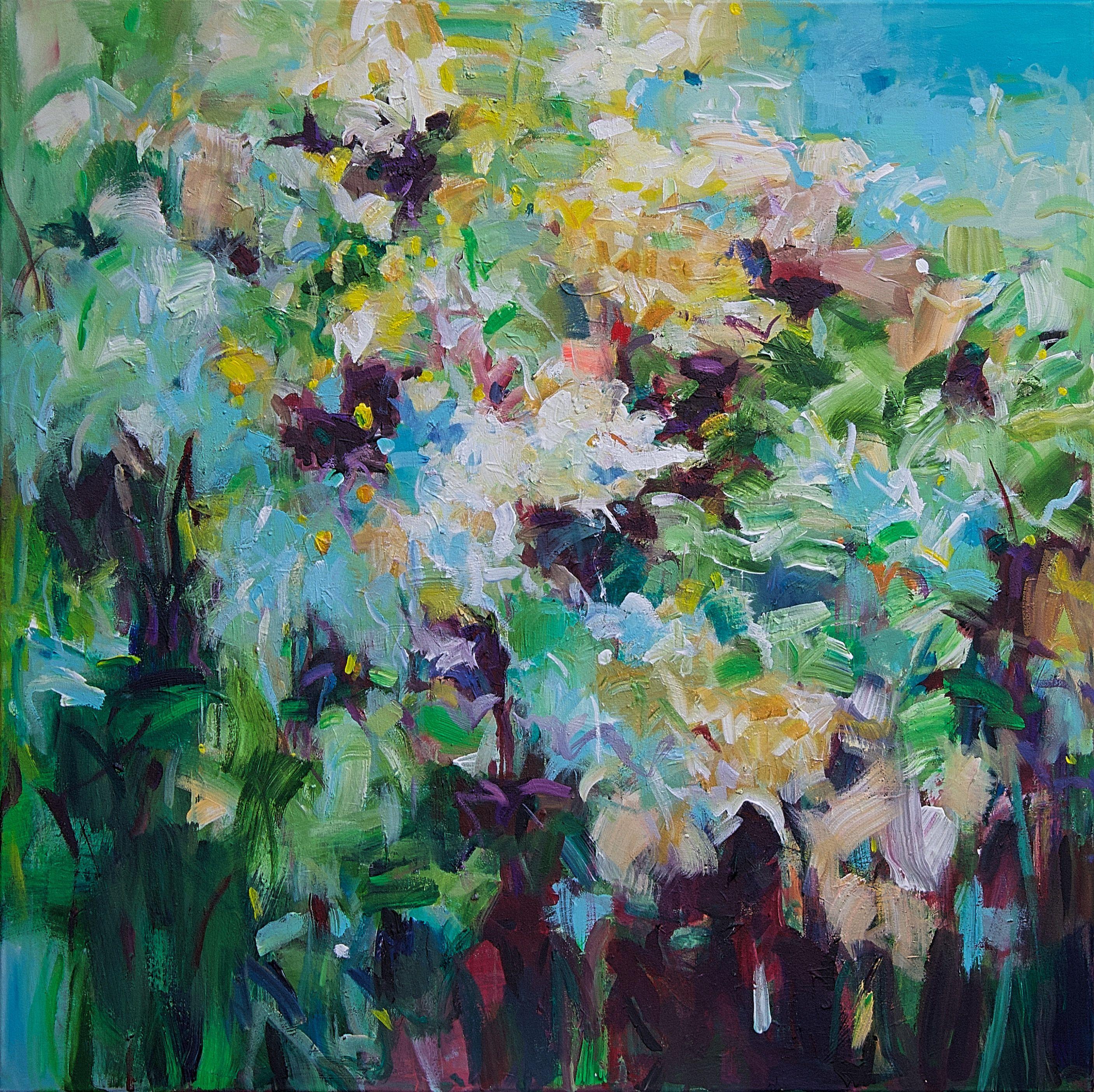 Giardino infinito #11, Pittura, Acrilico su tela - Painting di Geesien Postema