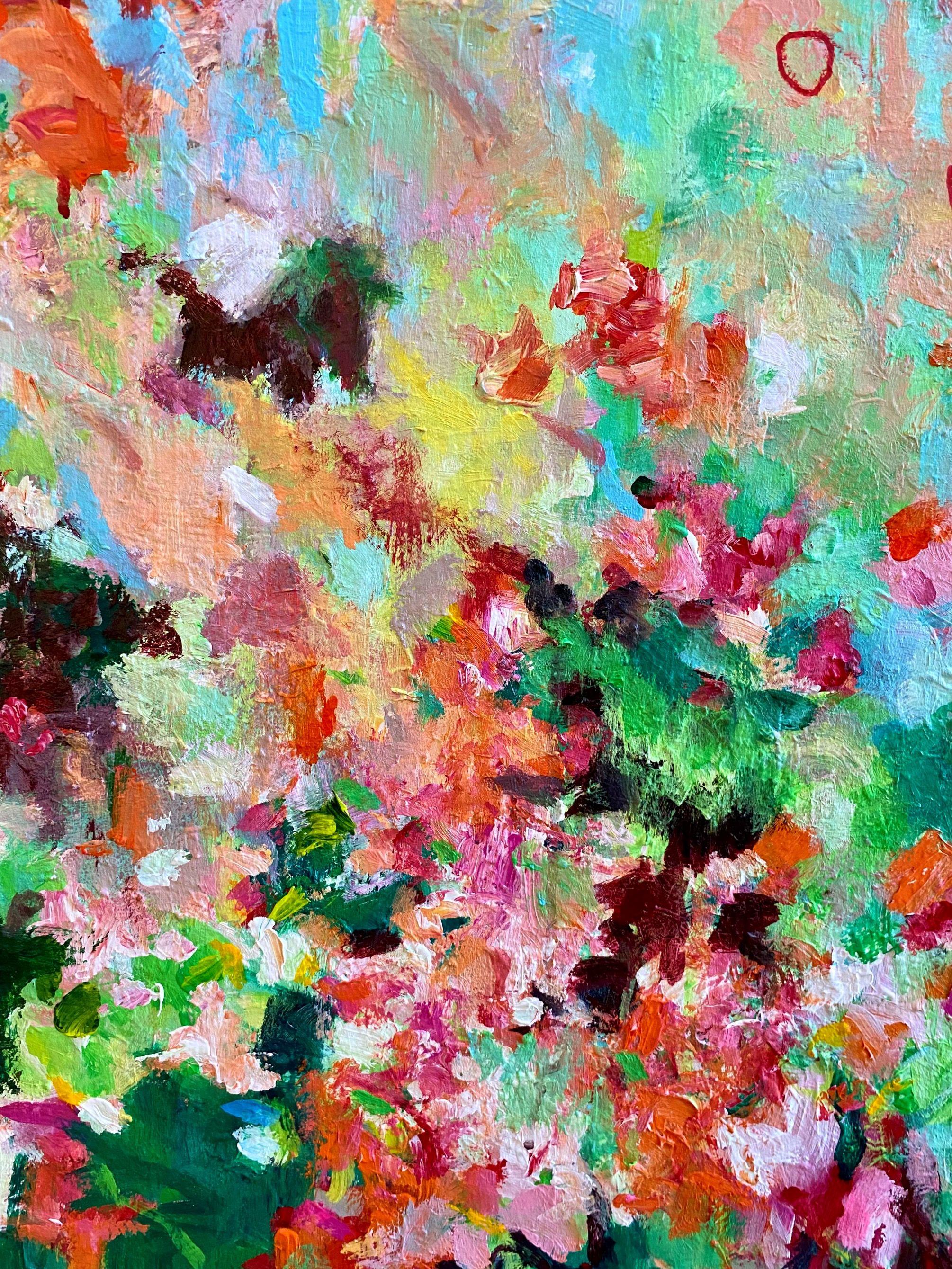 Waving-Blumen, Gemälde, Acryl auf Leinwand (Impressionismus), Painting, von Geesien Postema