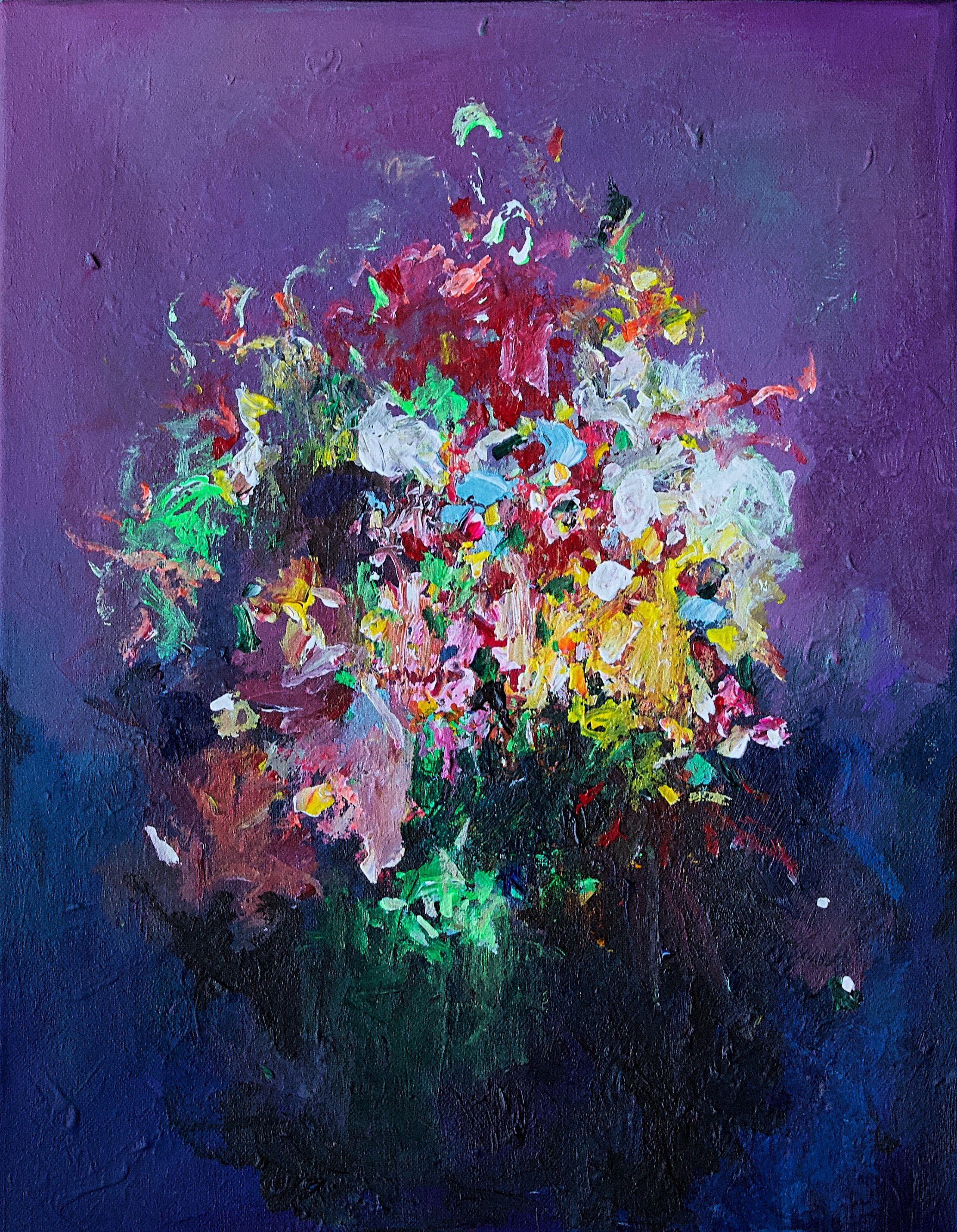 Wish you Flowers nr 3, Pittura, Acrilico su tela - Painting di Geesien Postema