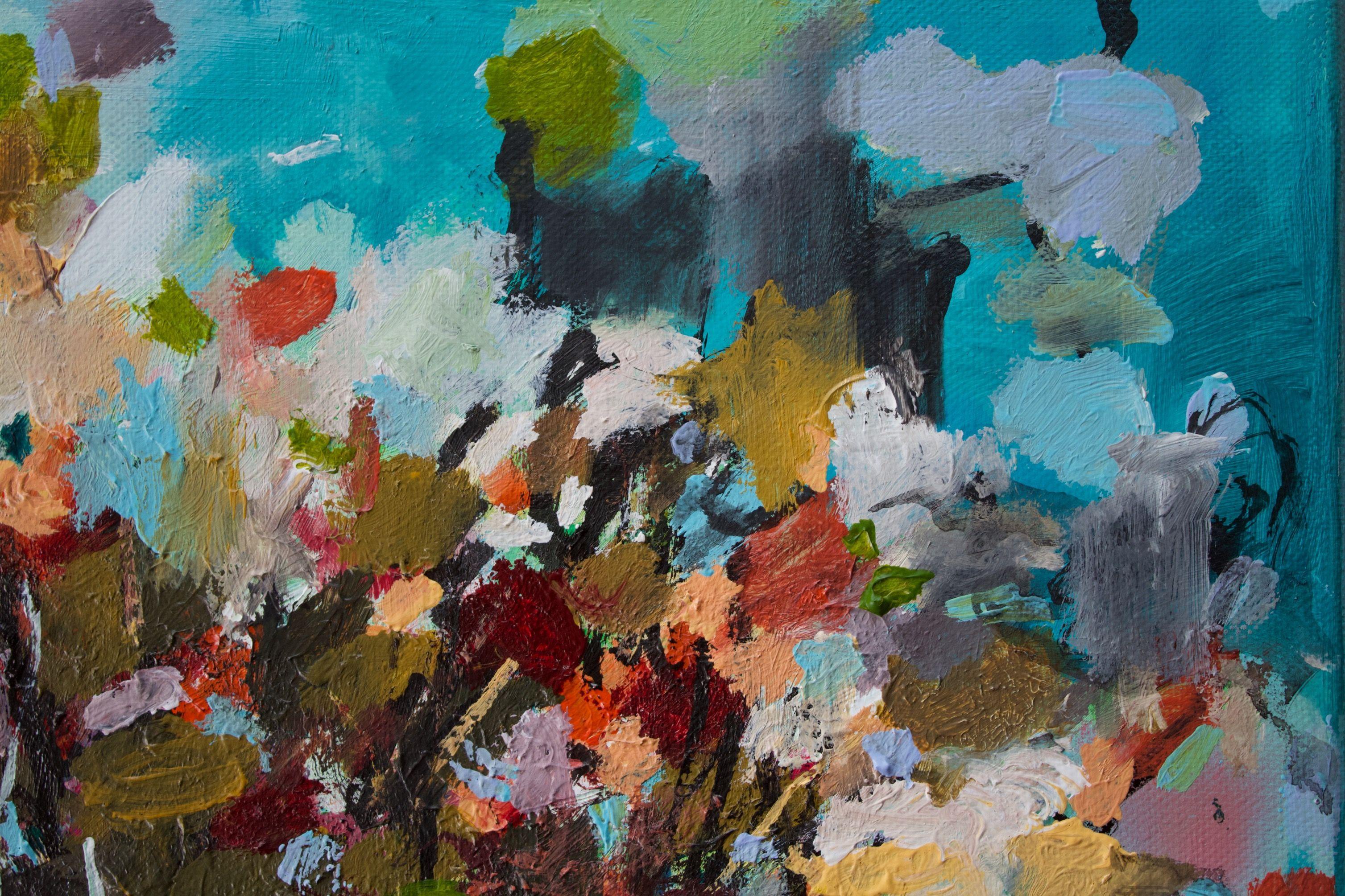 Blumenranken, Gemälde, Acryl auf Leinwand im Angebot 2