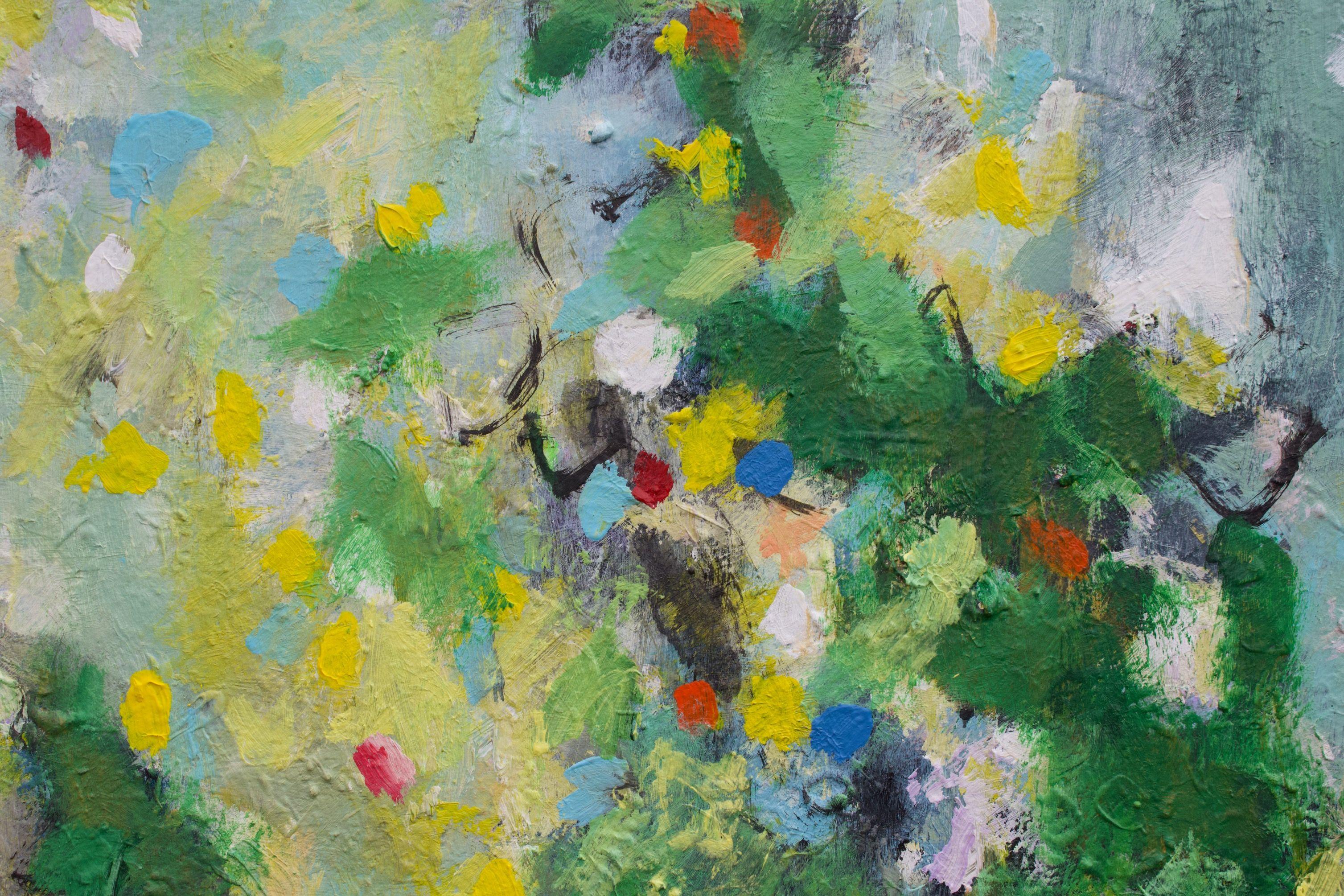 Yellow fields in Spring, Painting, Acrylic on Canvas For Sale 1