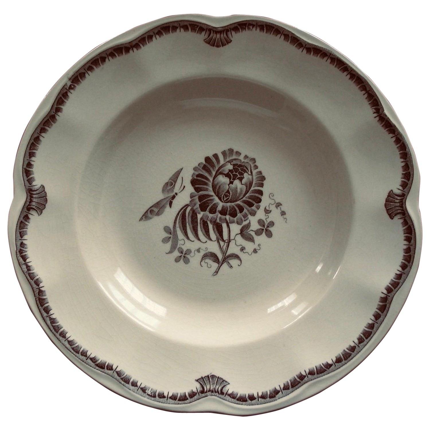 Gefle "Hera" Glazed Porcelain China 56-pc Dinnerware Set c 1930s Herbert Perje For Sale