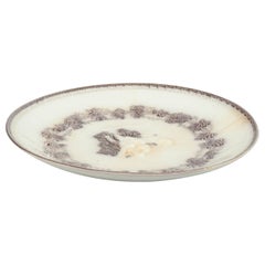 Gefle, Sweden. Round faience plate with putti figures, c. 1880/90s