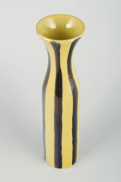 Gefle, Sweden. Tall, slender "Tropik” vase with striped design. 1950/60s