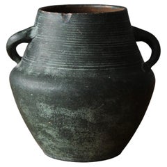 Gefle, Vase, Green Glazed Earthenware, Sweden, Early 20th Century