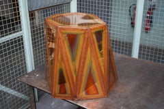Geiger Side Table in Welded Mirror-Polished Copper by Julian Mayor