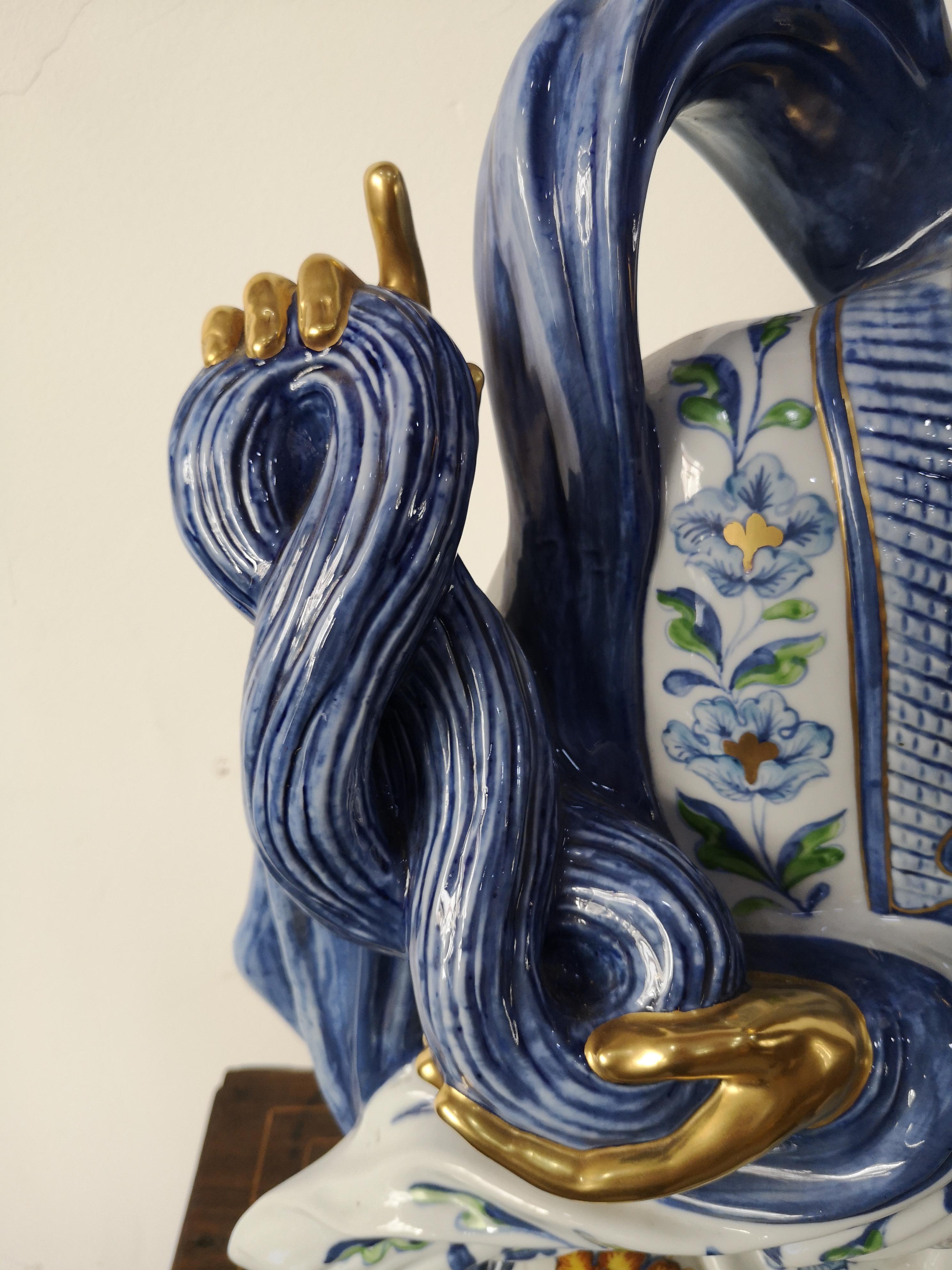Porcellana Geisha in porcellana della Manifattura Artistica Le Porcellane Firenze, anni '50 in vendita