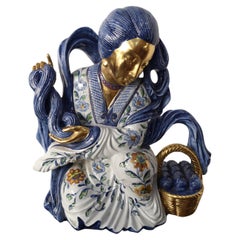 Geisha en porcelaine de Manifattura Artistica Le Porcellane Firenze, années 1950