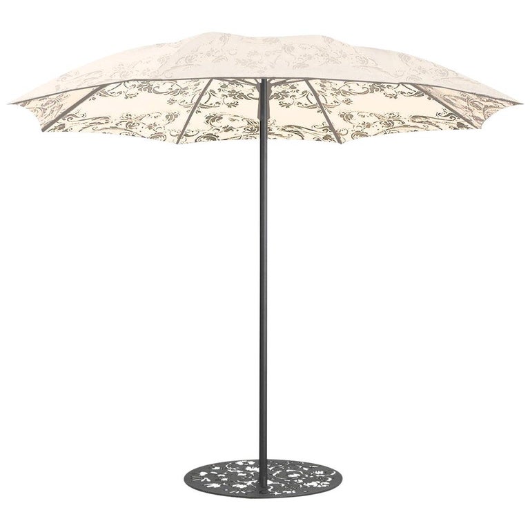 Vintage 1960s LOUIS VUITTON Wood Handle Cotton Fabric Umbrella Parasol  EXCELLENT