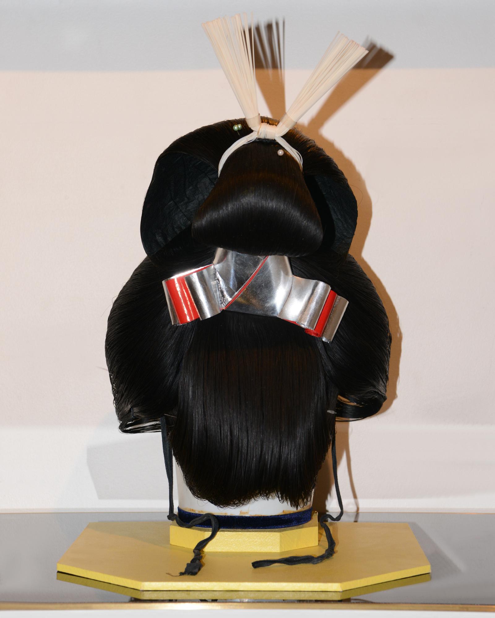 Hand-Crafted Geisha Wig & Nô Theater 2 Mask For Sale