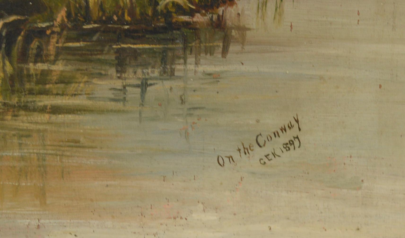 Two Early Massachusetts Paintings Boy fishing 
