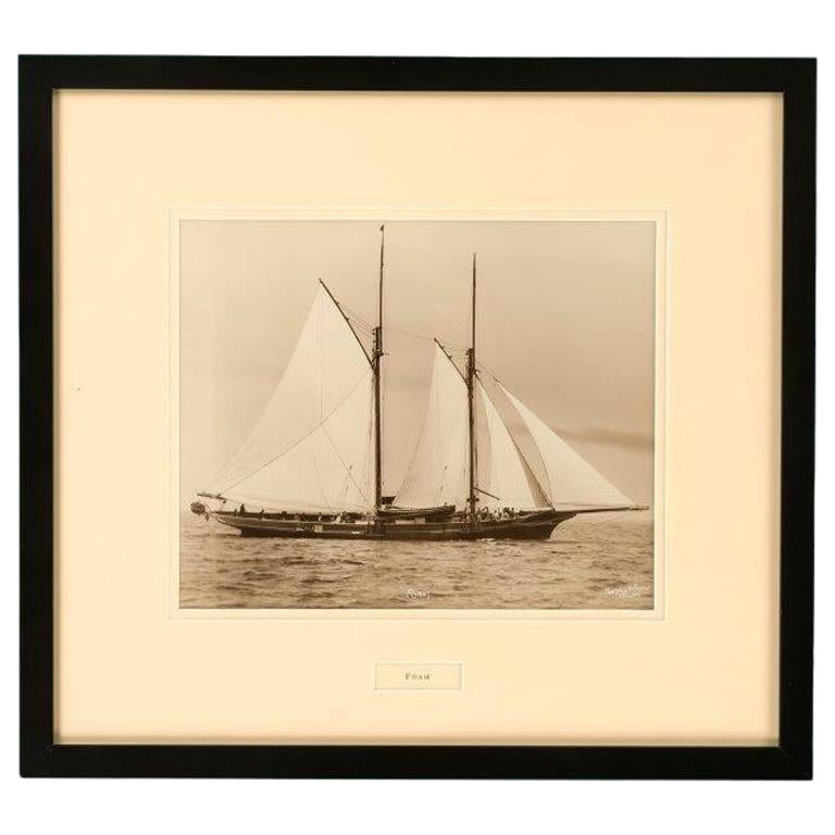 Gelatine Print of the Yacht Foam by Beken and Sons For Sale