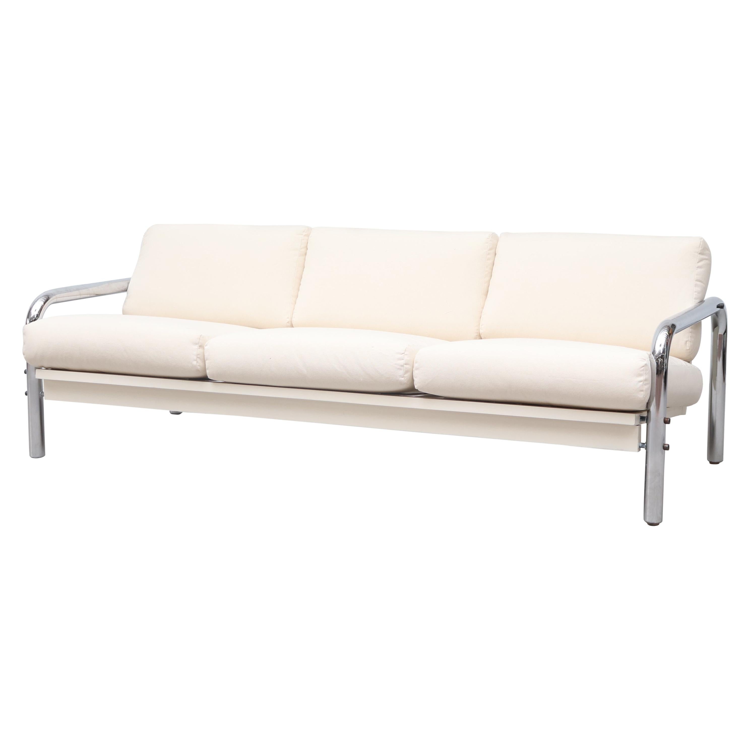 Gelderland MOD Chrome and Lacquered White Sofa