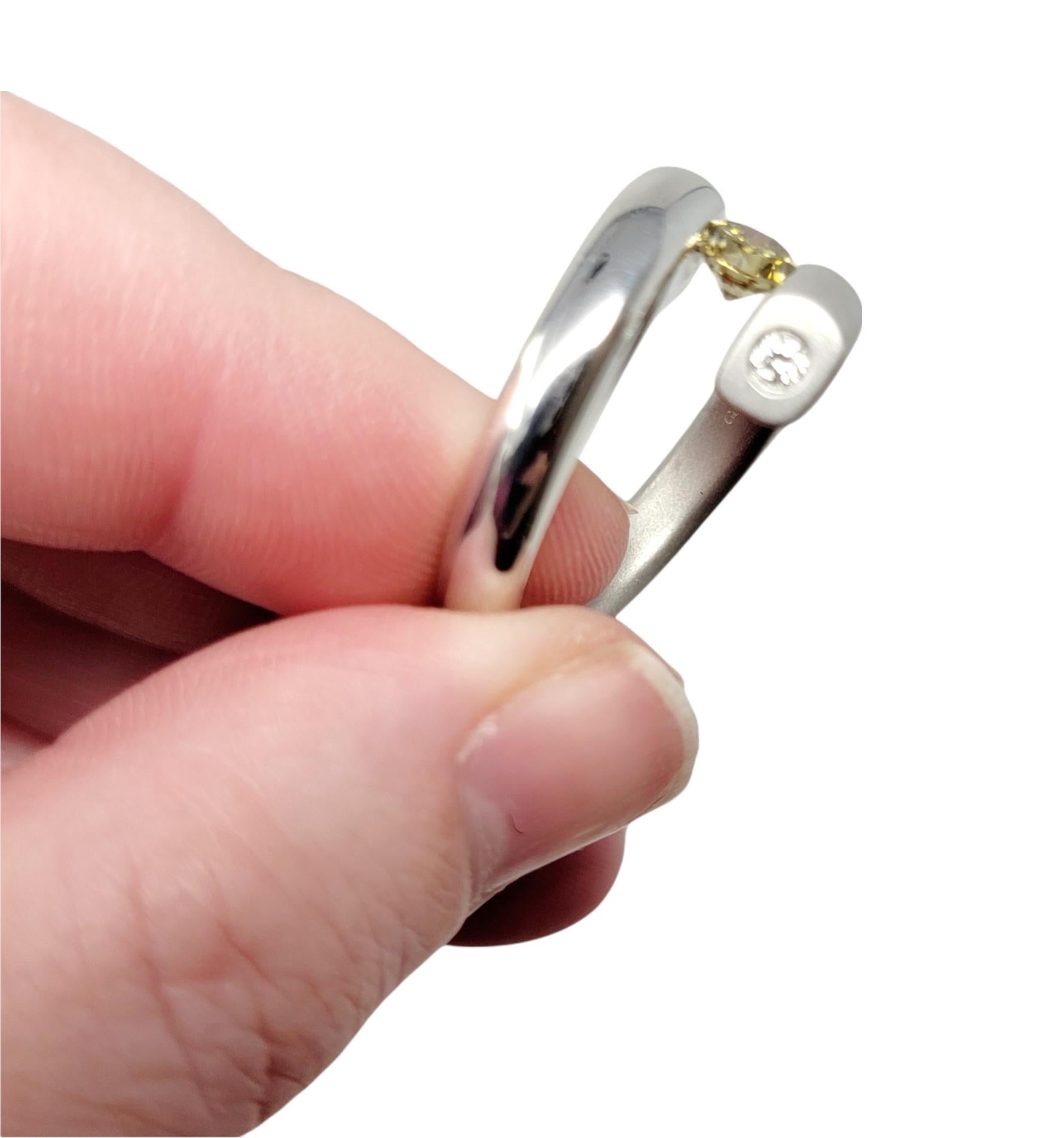 Gelber Abaci Bypass-Ring mit gelben und weißen Diamanten 14 Karat im Angebot 5