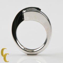 Gelin Abaci Tension Collection Diamond 14 Karat Gold Solitaire Engagement Ring