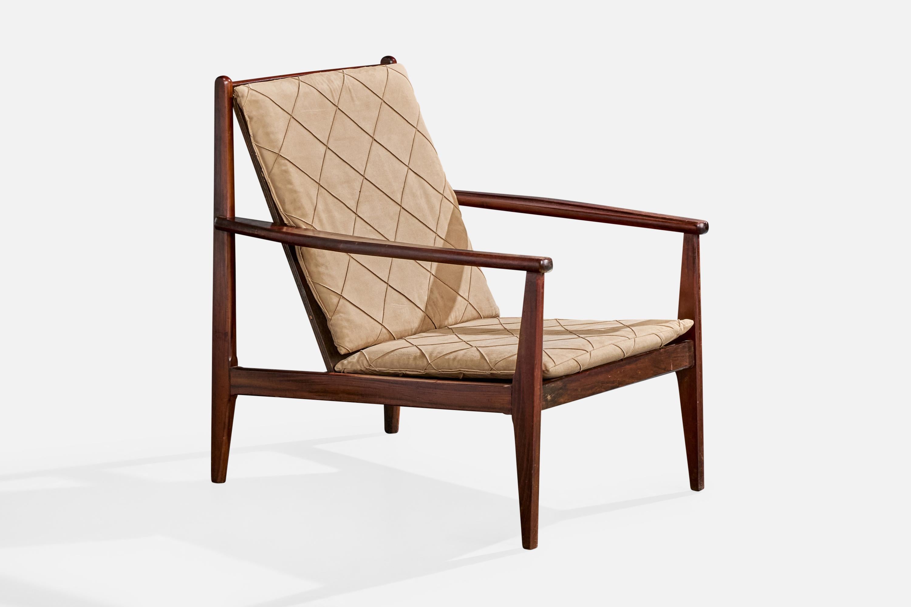 Gelli, chaises longues, Wood, tissu, Brésil, années 1960 Bon état - En vente à High Point, NC