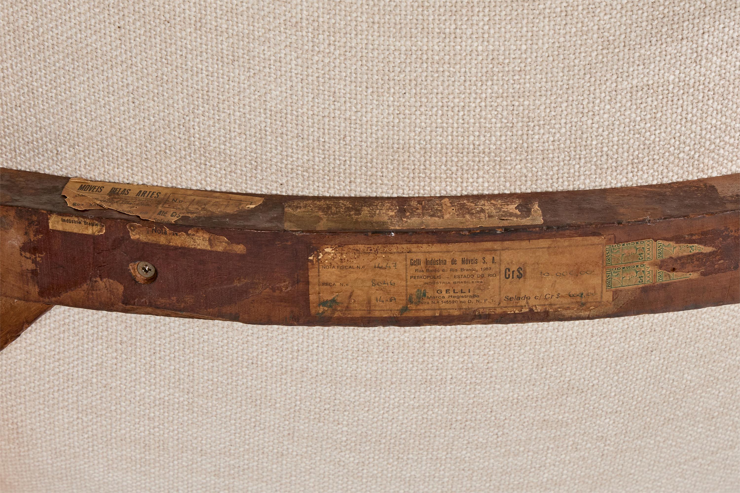 Gelli Móveis, Sedia da salotto con ottomana, Wood, Fabrice, Brasile, anni '50 in vendita 10