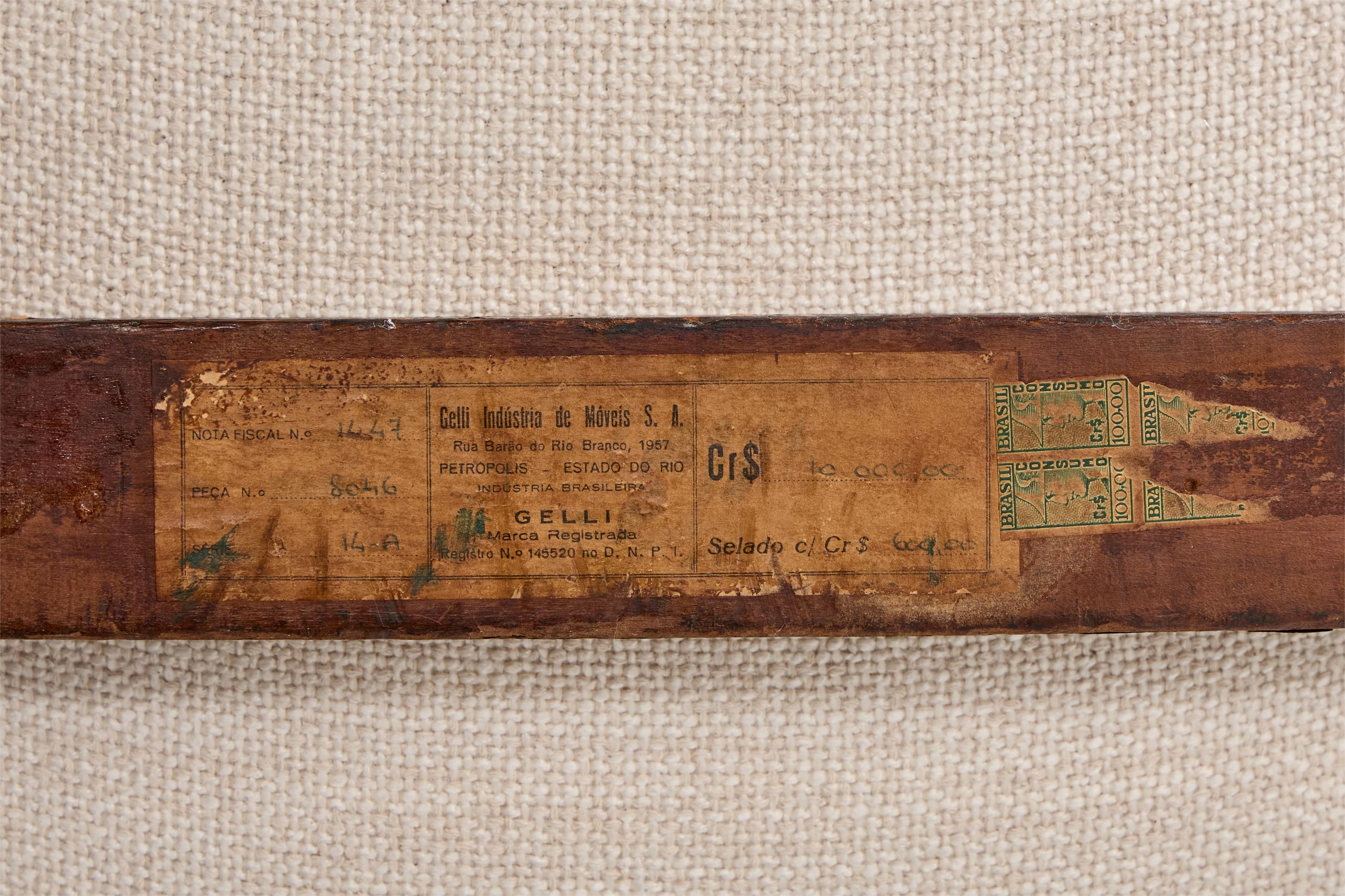 Gelli Móveis, Sedia da salotto con ottomana, Wood, Fabrice, Brasile, anni '50 in vendita 11