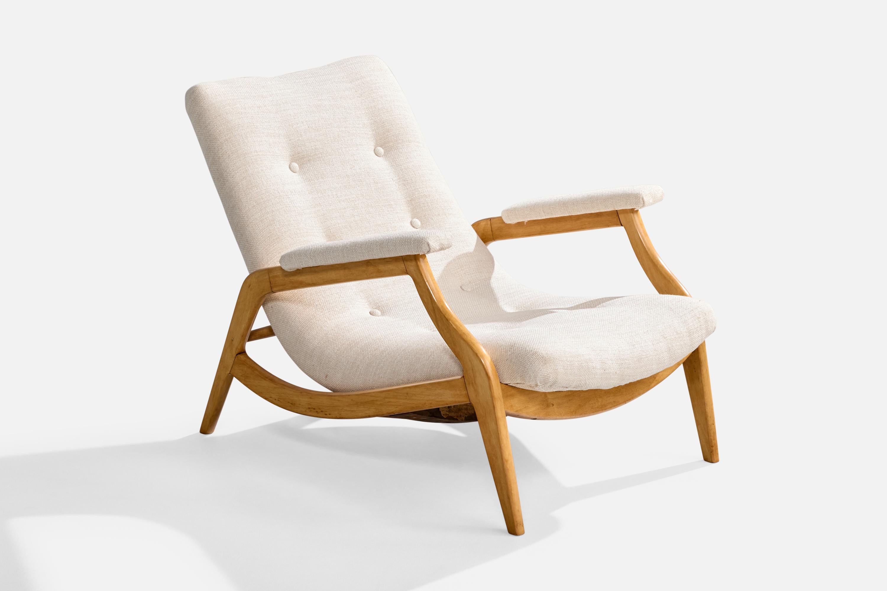 Mid-Century moderno Gelli Móveis, Sedia da salotto con ottomana, Wood, Fabrice, Brasile, anni '50 in vendita