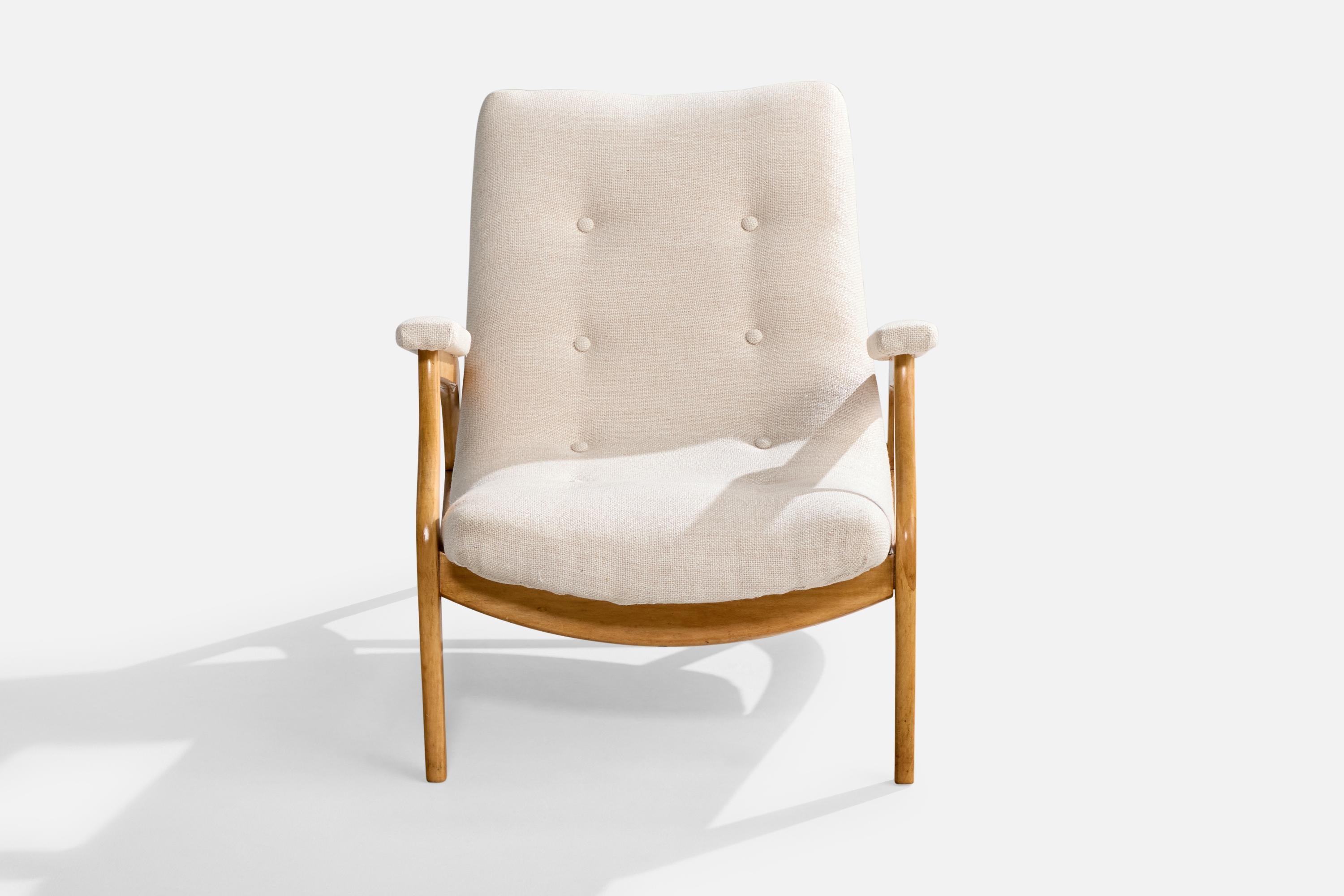 Brasiliano Gelli Móveis, Sedia da salotto con ottomana, Wood, Fabrice, Brasile, anni '50 in vendita