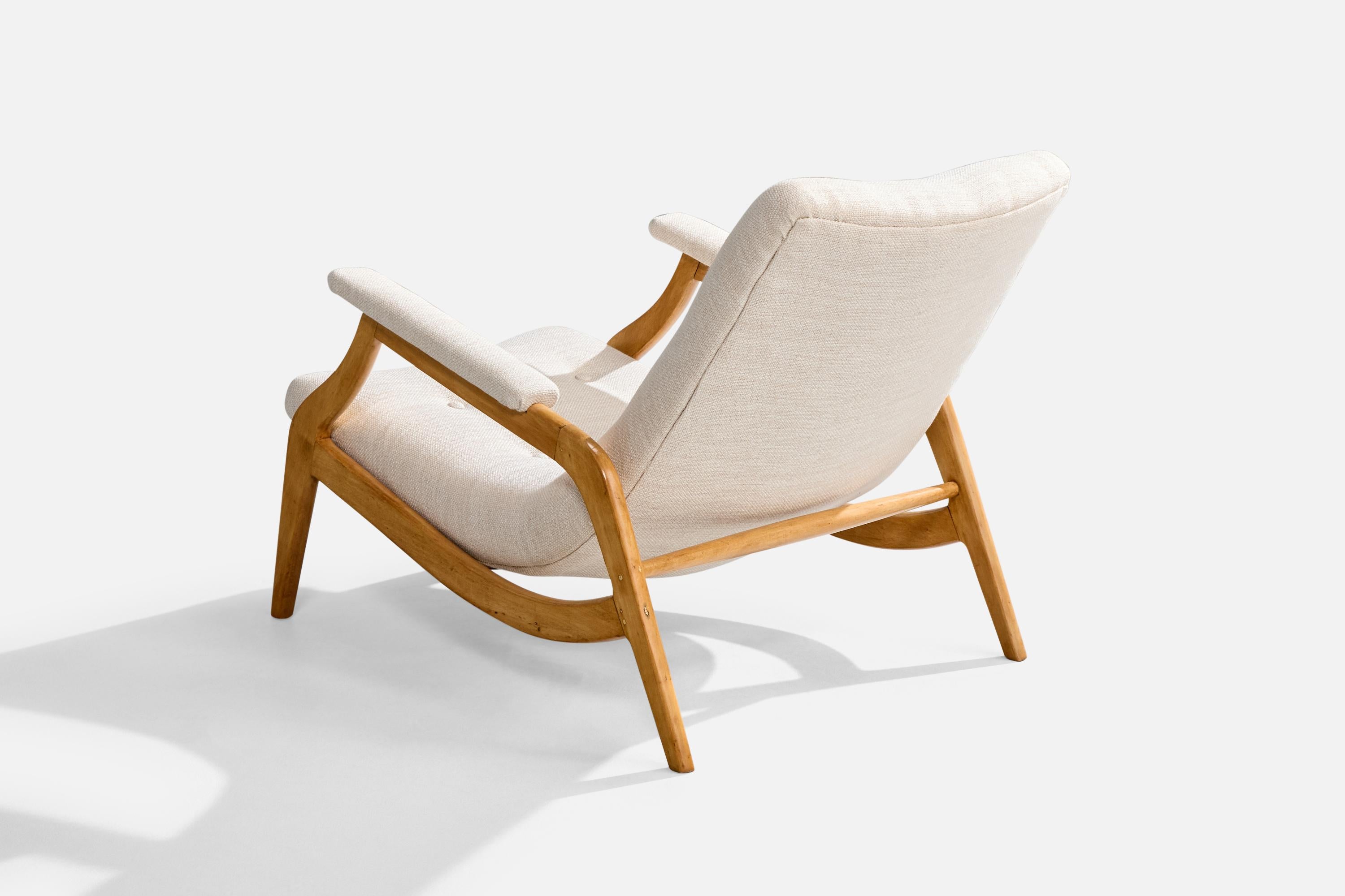 Metà XX secolo Gelli Móveis, Sedia da salotto con ottomana, Wood, Fabrice, Brasile, anni '50 in vendita