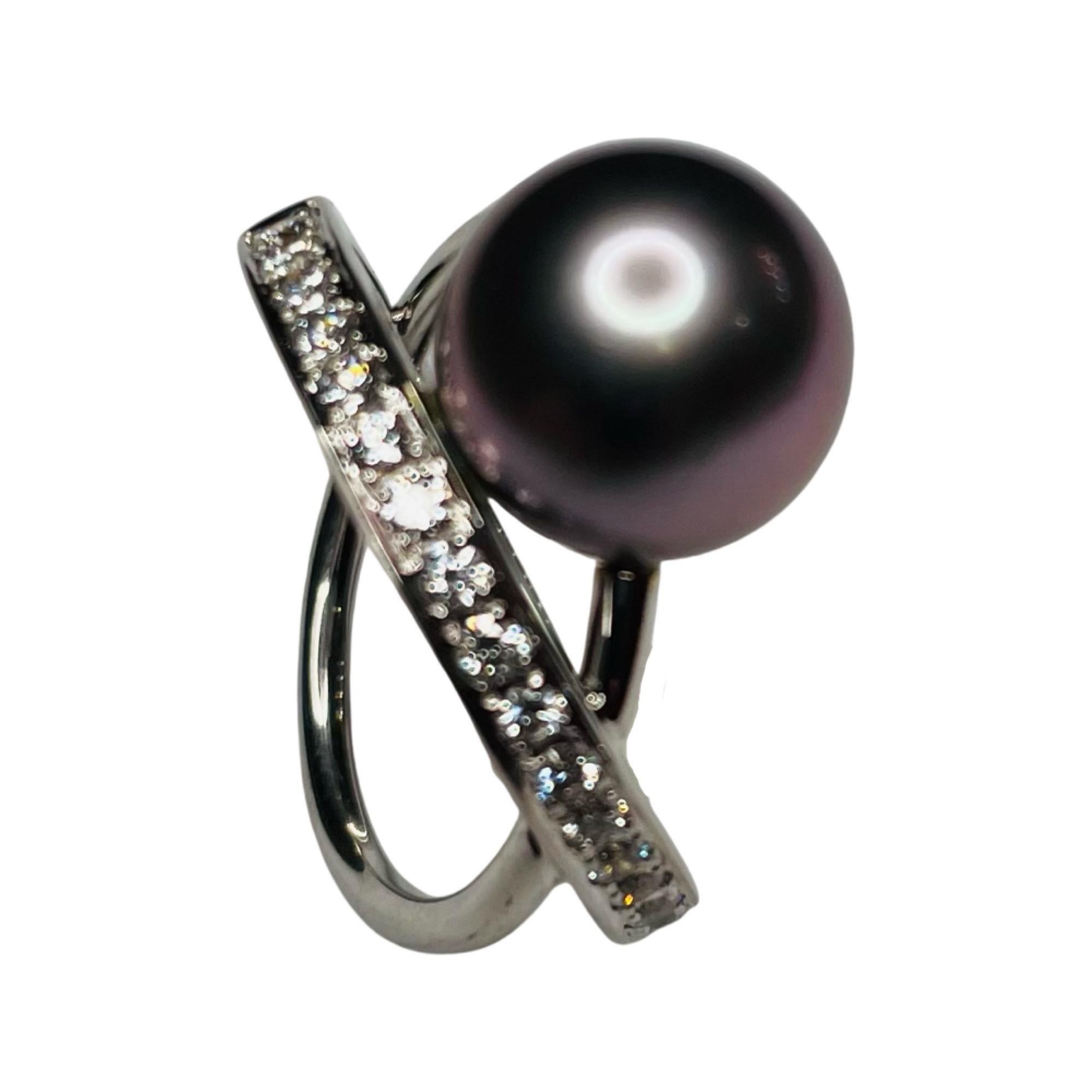black pearl diamond ring