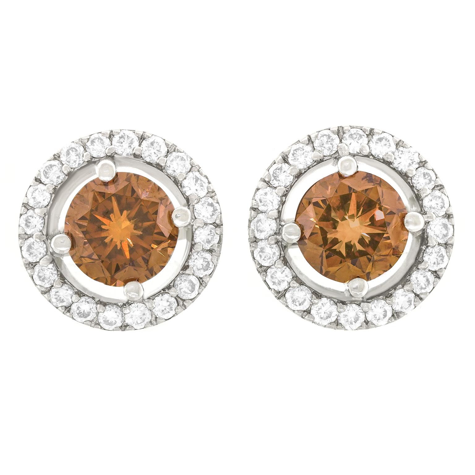 Gellner Fancy Brown Diamond and South Sea Pearl Earrings 18k For Sale 4