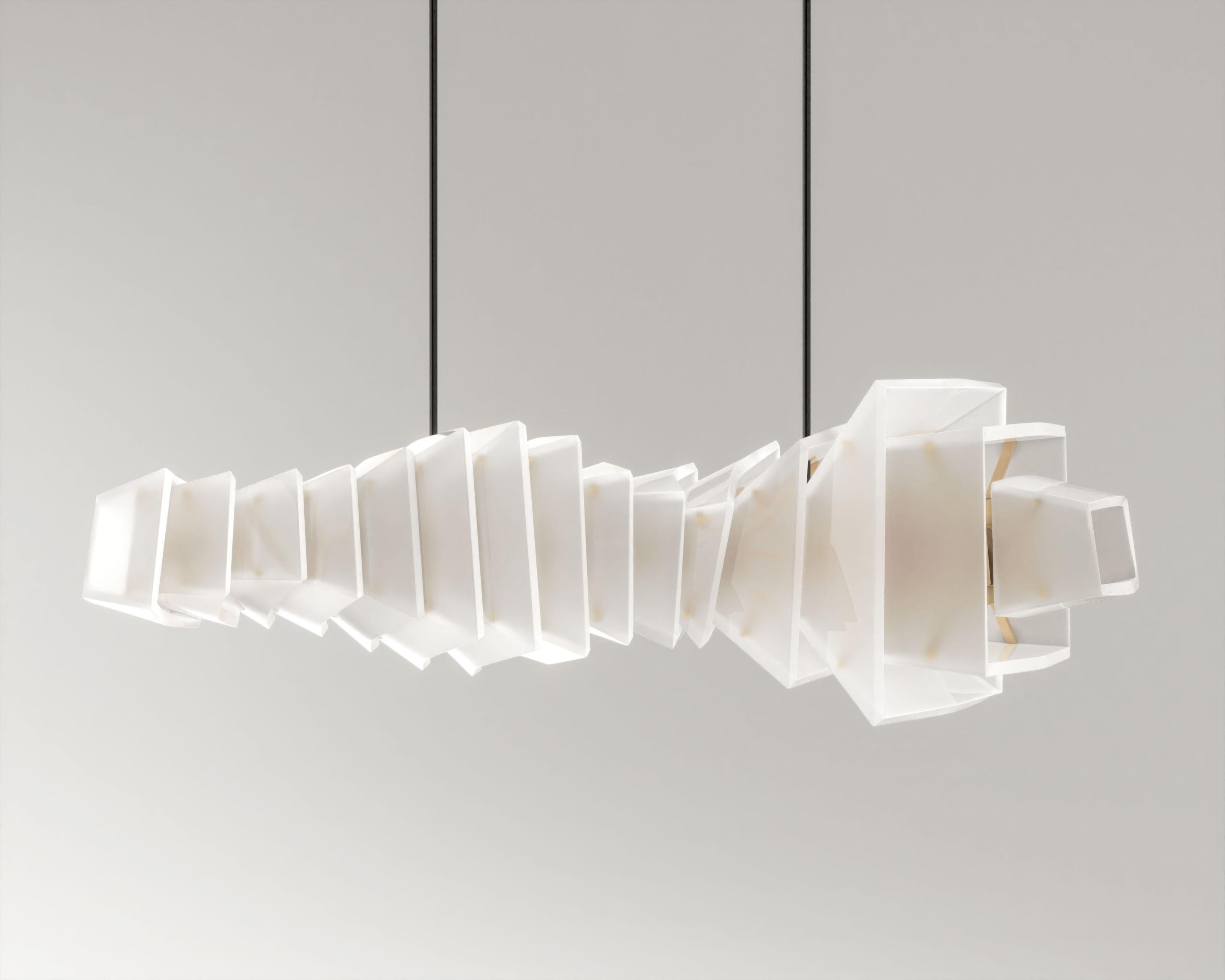Gellus Chandelier In Milky Glass by Palena Furniture In New Condition For Sale In Istanbul, TR
