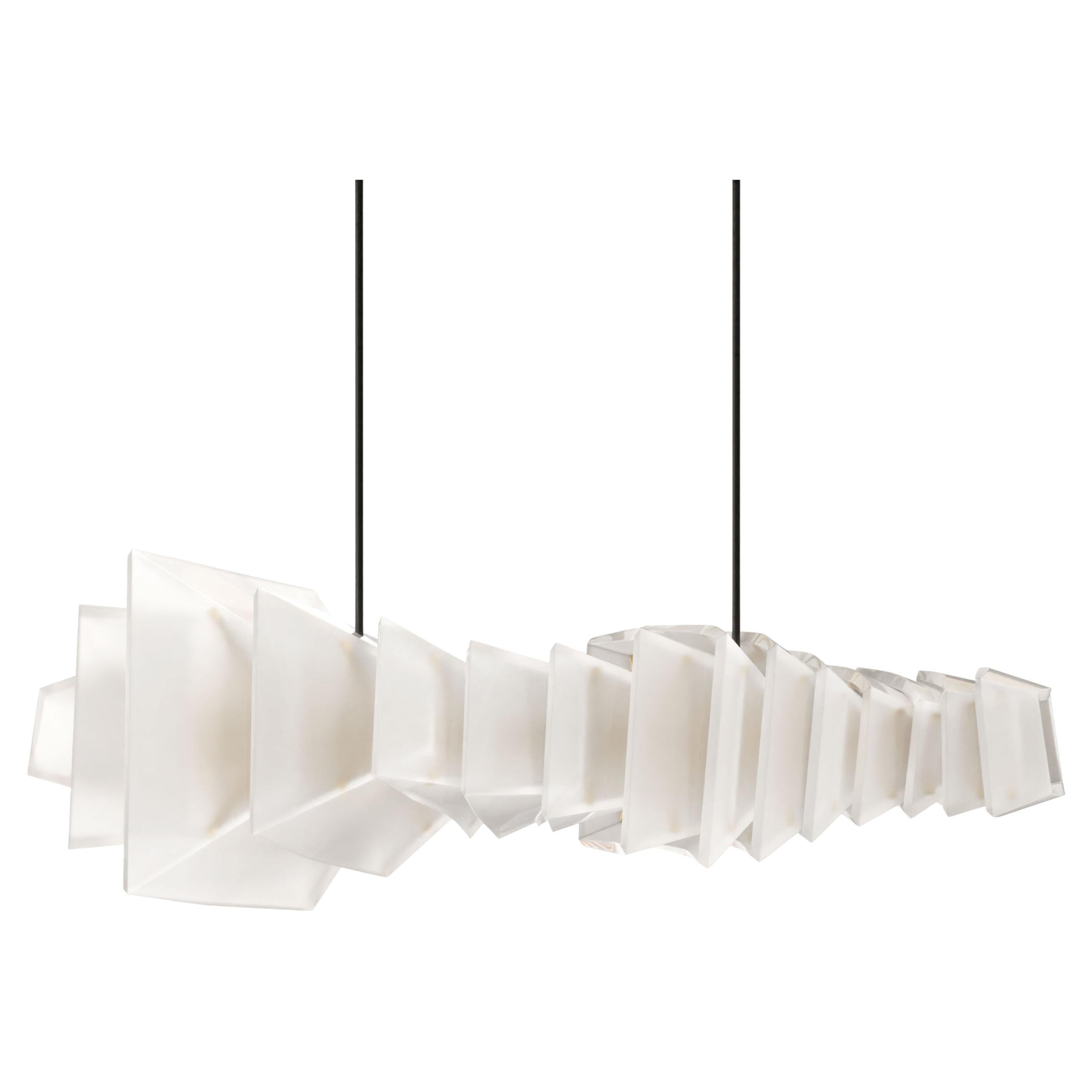 Gellus Chandelier In Milky Glass by Palena Furniture For Sale