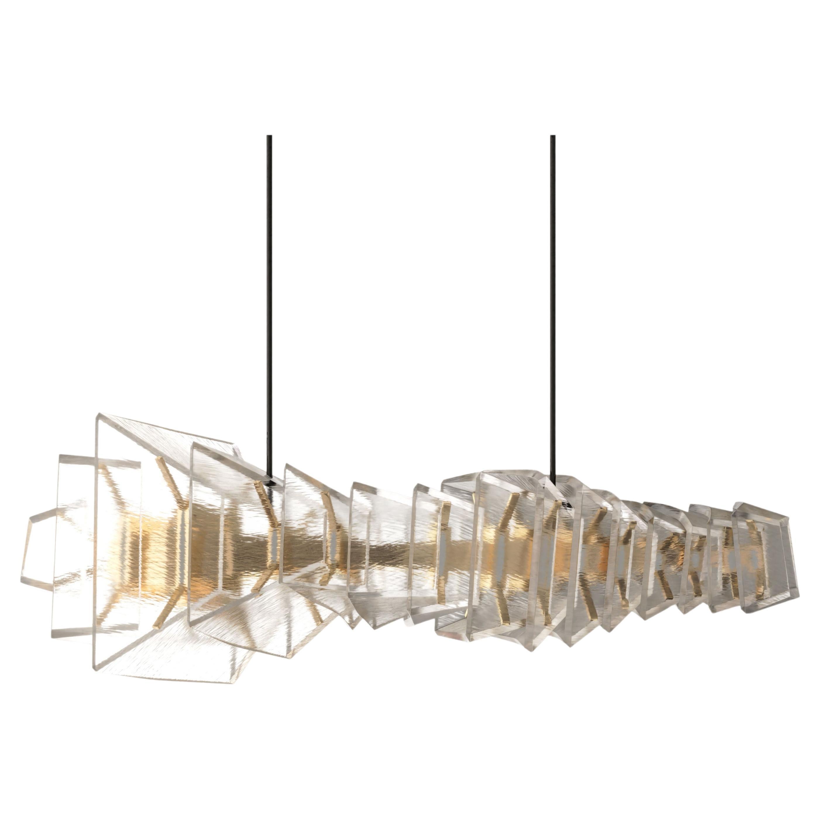 Gellus Chandelier in Textured Glass by Palena Furniture 